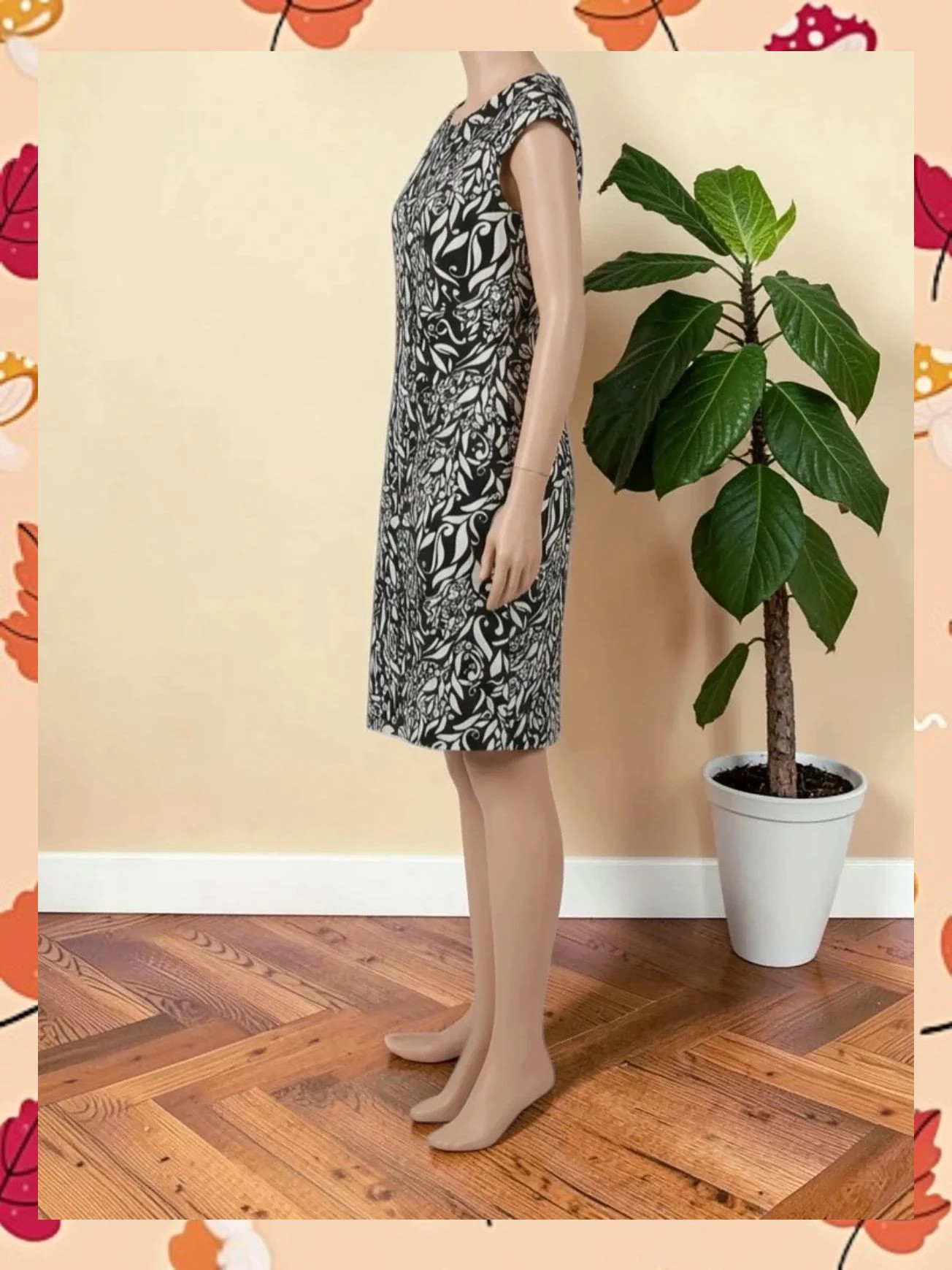 Vestido entallado Mellachia estampado blanco y negro – Mellachia – taille XL / 42 / 14 2
