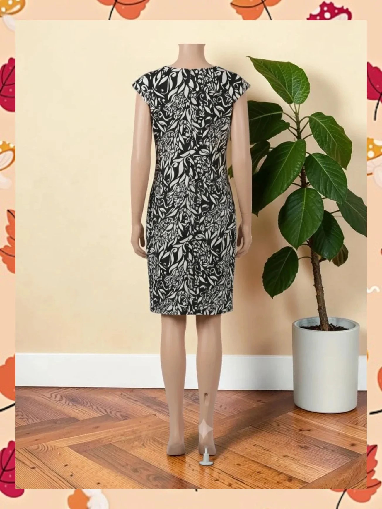 Vestido entallado Mellachia estampado blanco y negro – Mellachia – taille XL / 42 / 14 3
