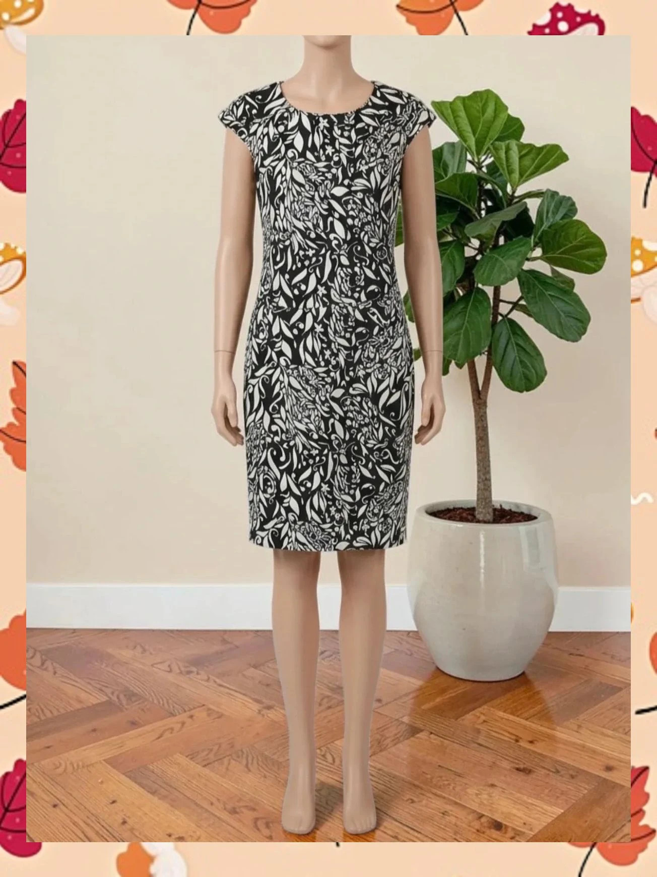 Vestido entallado Mellachia estampado blanco y negro – Mellachia – taille XL / 42 / 14