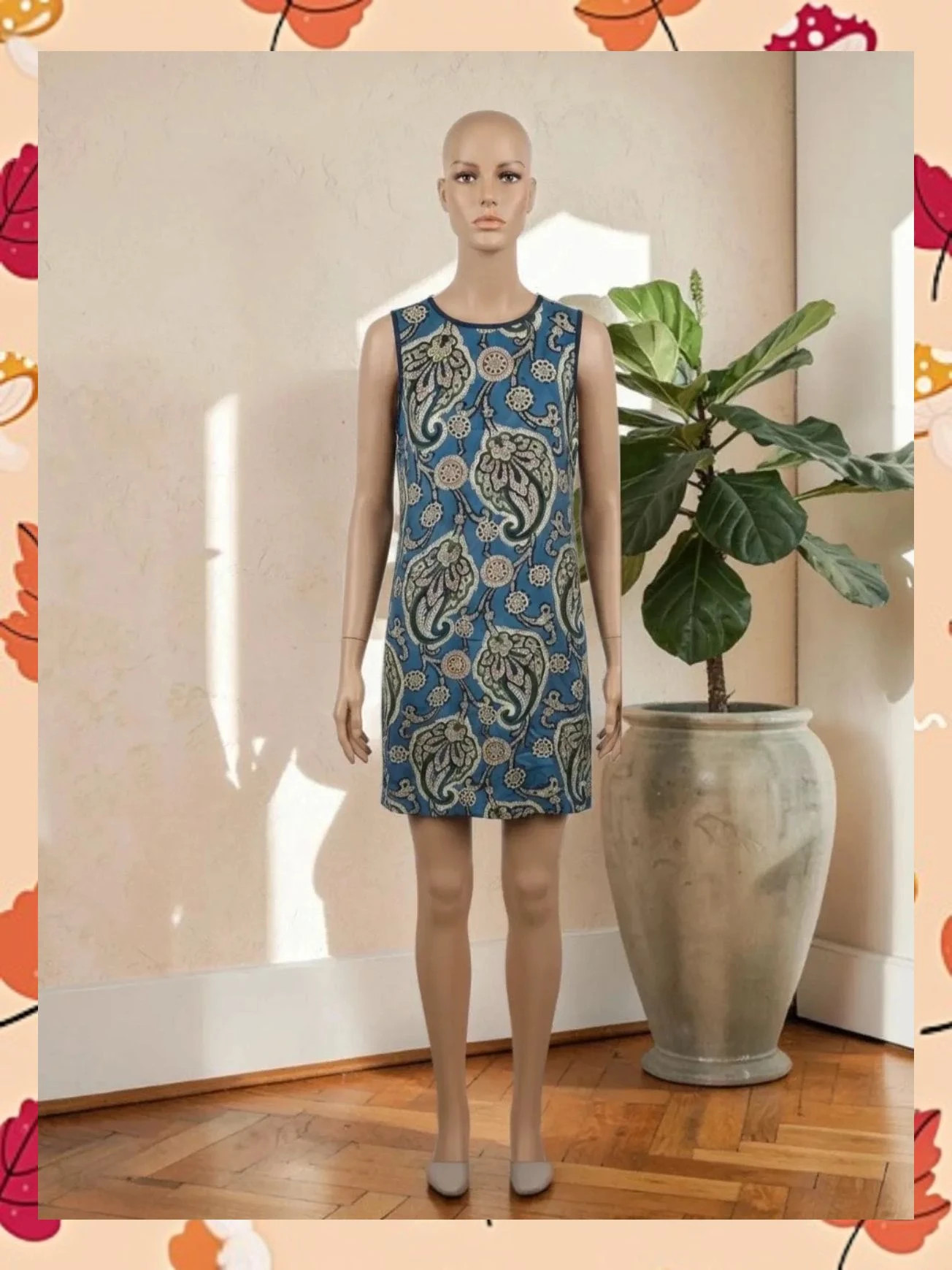 Vestido recto estampado paisley 100% seda Massimo Dutti T.34