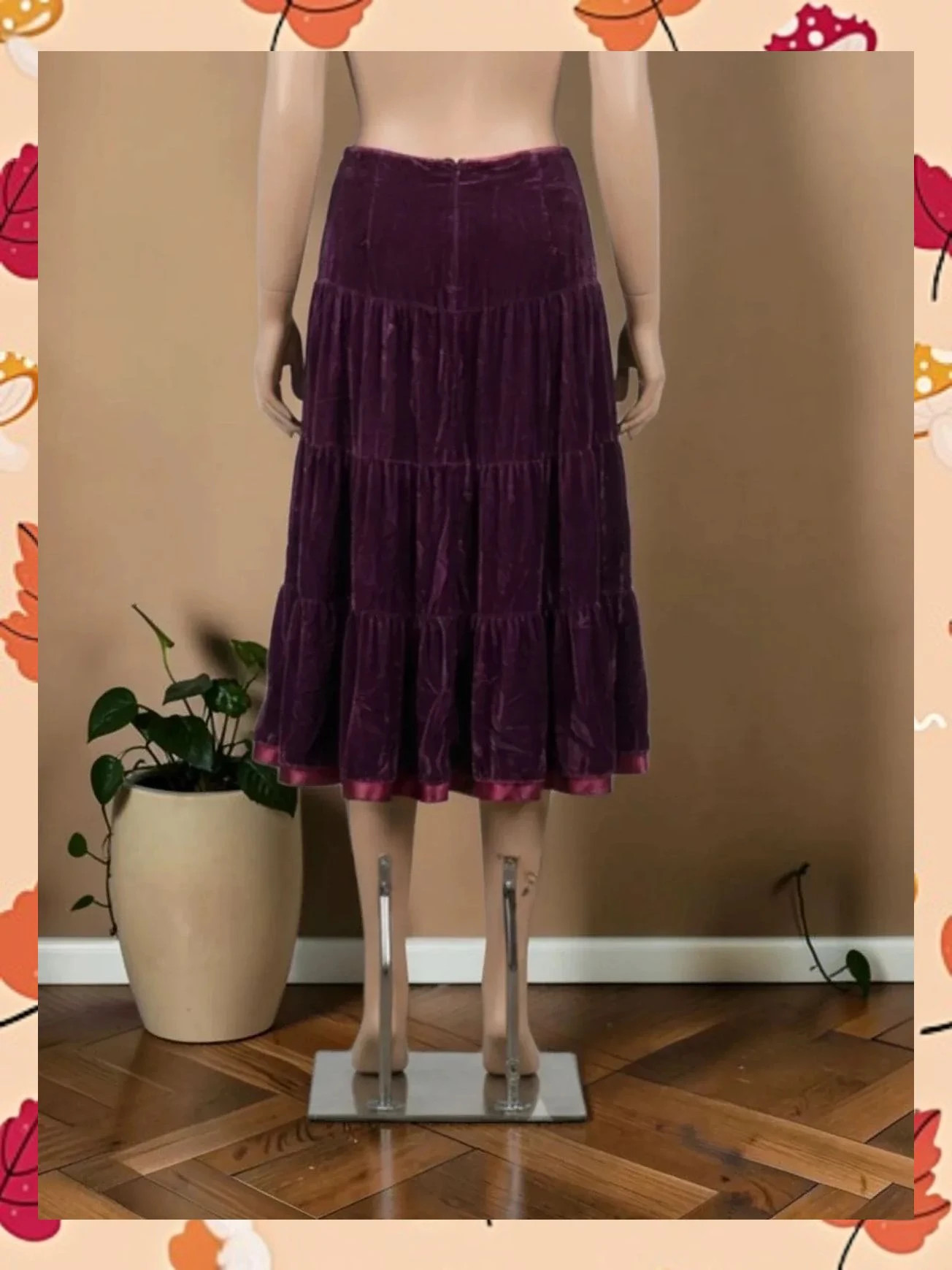 Falda midi de terciopelo y seda Cortefiel - Talla 46 – Cortefiel – taille XXXL / 46 / 18 2