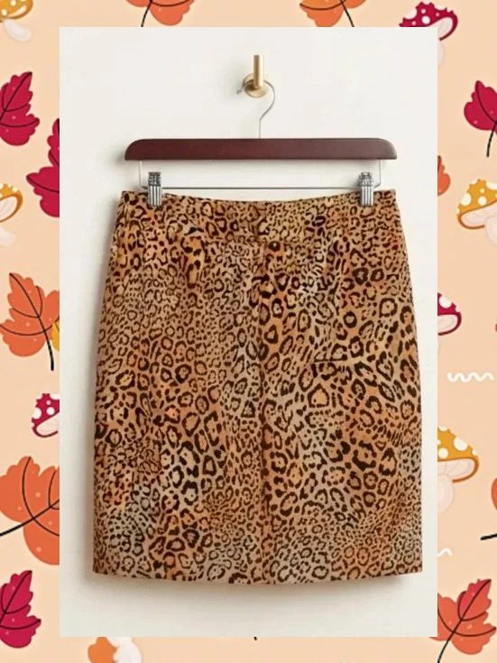 Falda mini de leopardo con cremalleras Cortefiel – Cortefiel – taille XL / 42 / 14 2