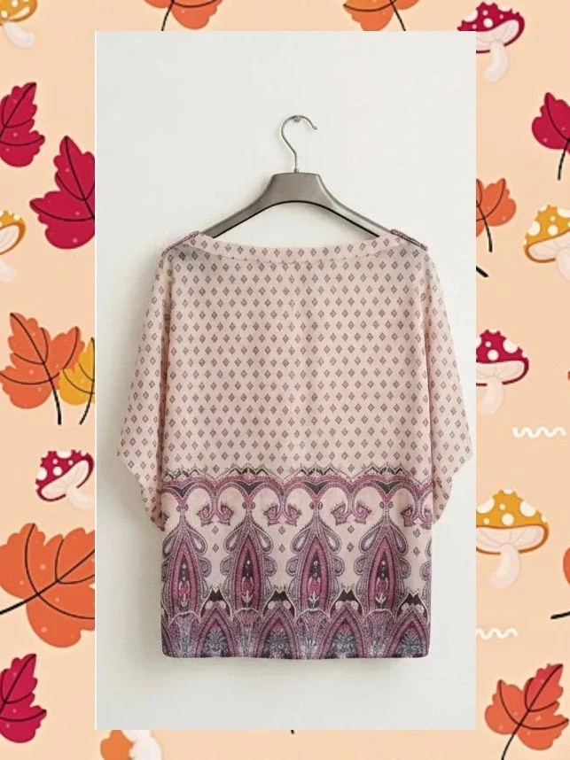 Blusa elegante estampada estilo bohemio / étnico Talla M – Exquiss's – taille M / 38 / 10 2