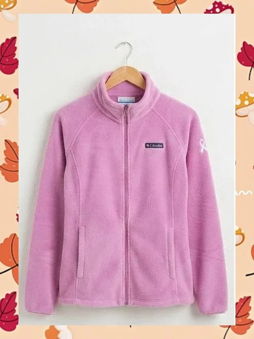💖 Forro Polar Columbia Rosa Fucsia - Edición Especial Lazo Blanco 🎀