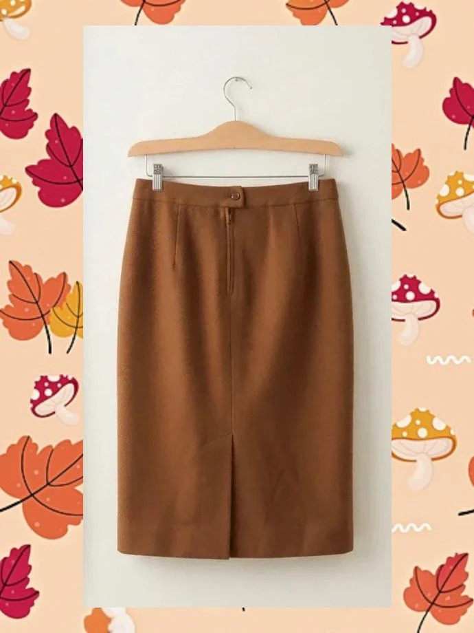 Falda midi tubo marrón de lana y cachemir Stylmode T.50 – styl'mode – taille 5XL / 50 / 22 2