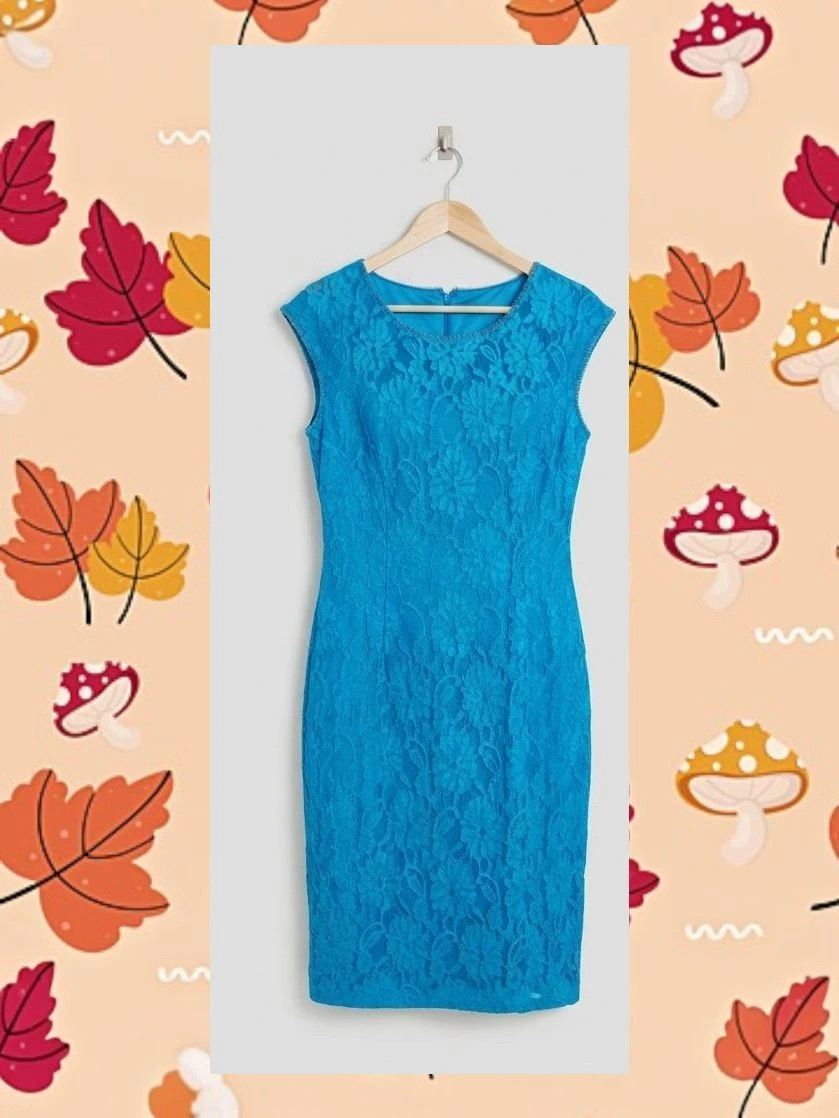 👗 Vestido de Encaje Azul Eléctrico Kaleidoscope - Talla 40