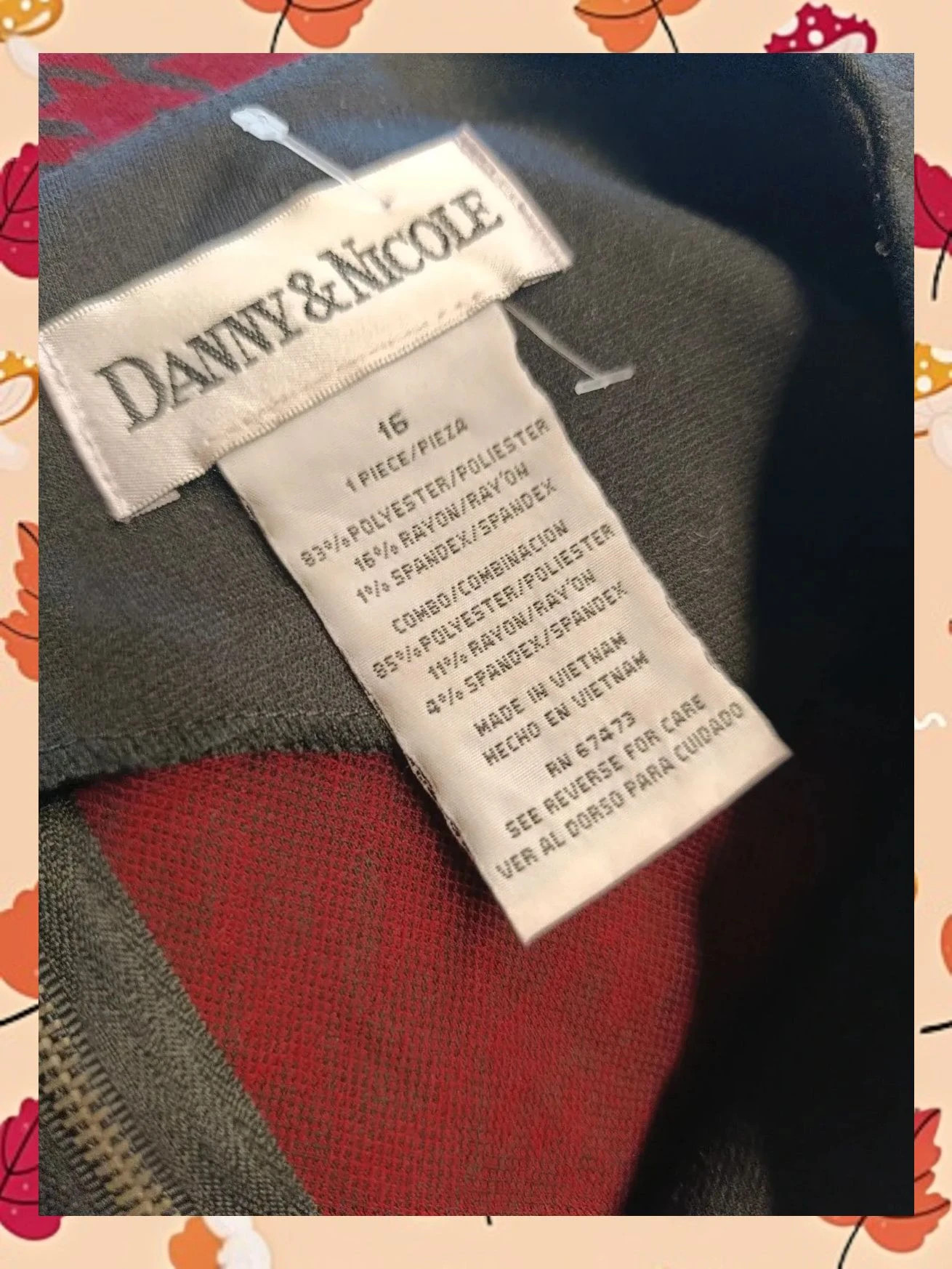 Vestido de tubo elegante Danny & Nicole talla 46/48 | Estampado pata de gallo granate y negro – Danny & Nicole – taille XL / 42 / 14 3
