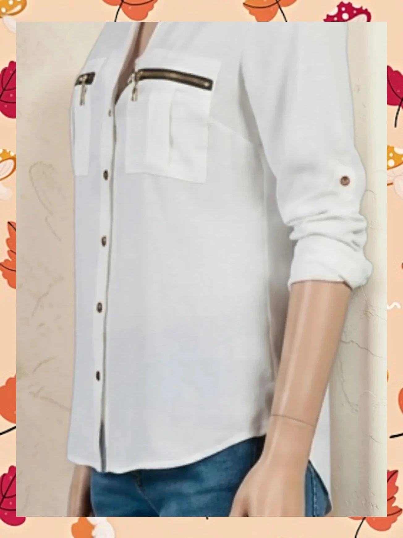 Blusa Blanca Elegante con Detalles de Cremallera - Santi RQ – Santi RQ – taille XXL / 44 / 16 3