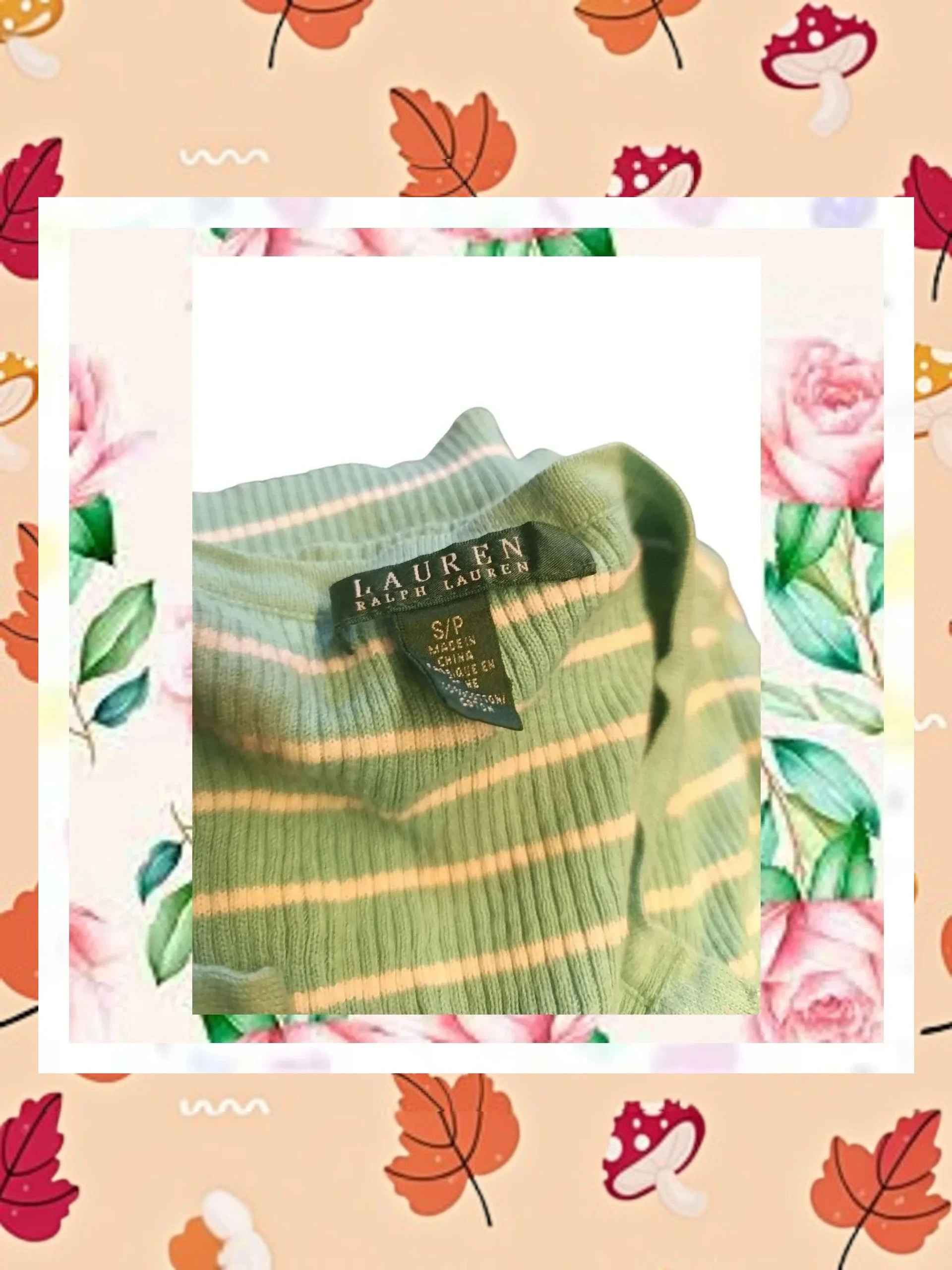 Camiseta Lauren Ralph Lauren rayas verde mint y blanco – Ralph Lauren – taille S / 36 / 8 3