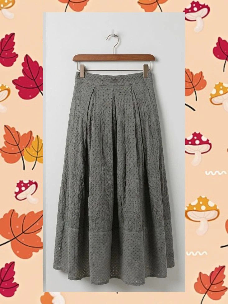 Falda Midi Ailanto Gris Plisada Texturizada T.40 – AÍLANTO – taille L / 40 / 12 2