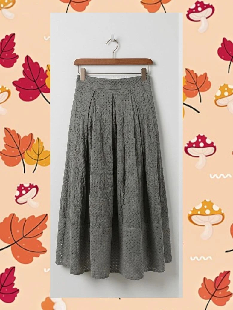 Falda Midi Ailanto Gris Plisada Texturizada T.40 – AÍLANTO – taille L / 40 / 12