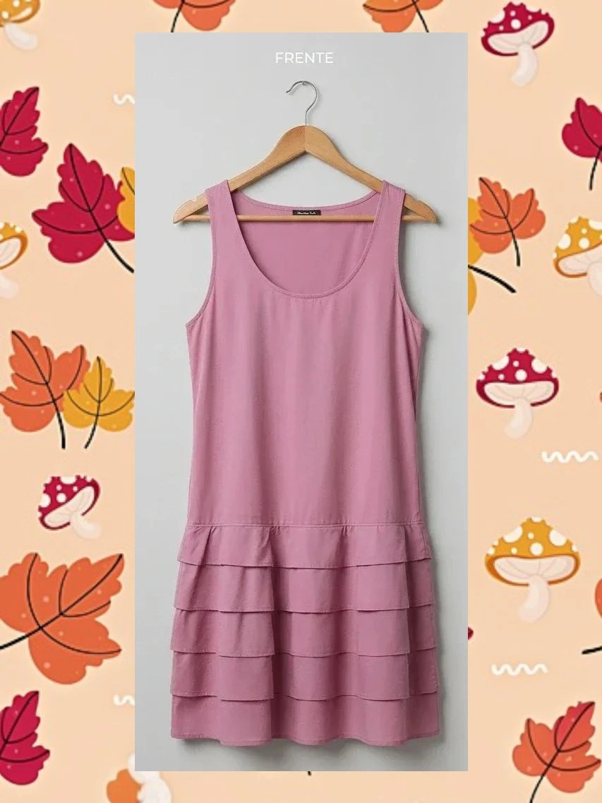 Vestido Corto Massimo Dutti Seda y Algodón | Rosa Empolvado