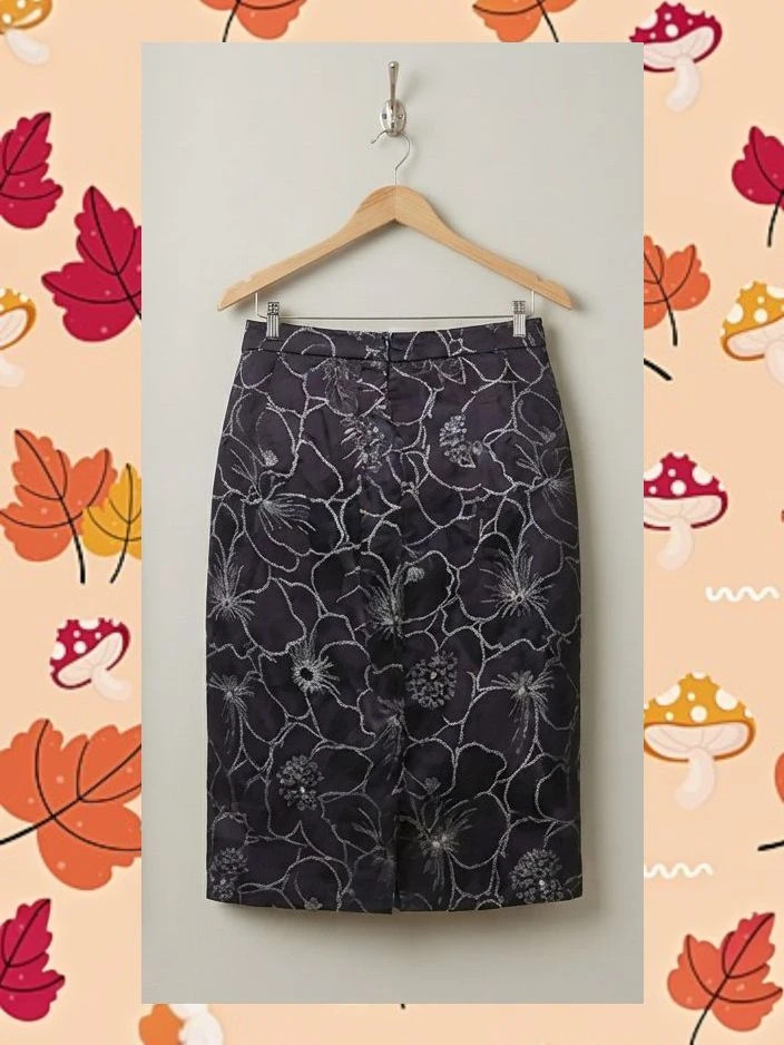 Falda Midi Floral Witteveen - Efecto Satinado - T40