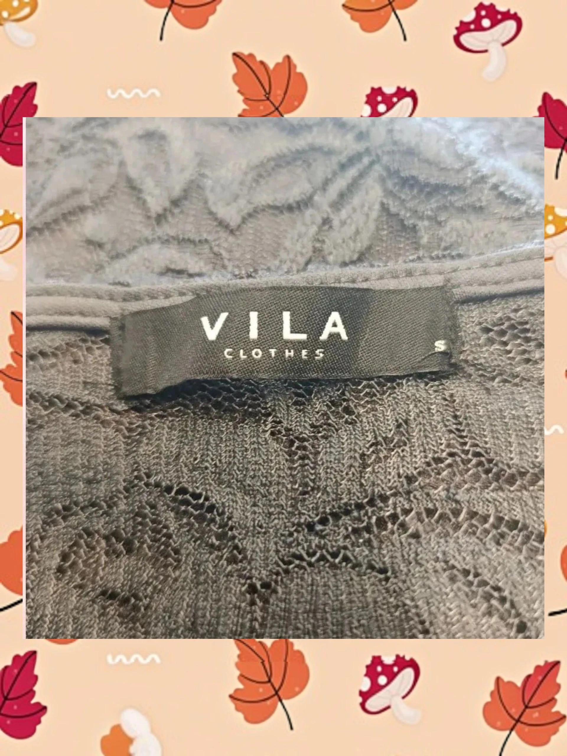 Blusa de Encaje Floral Gris Antracita - VILA - Talla S – Vila – taille S / 36 / 8 4