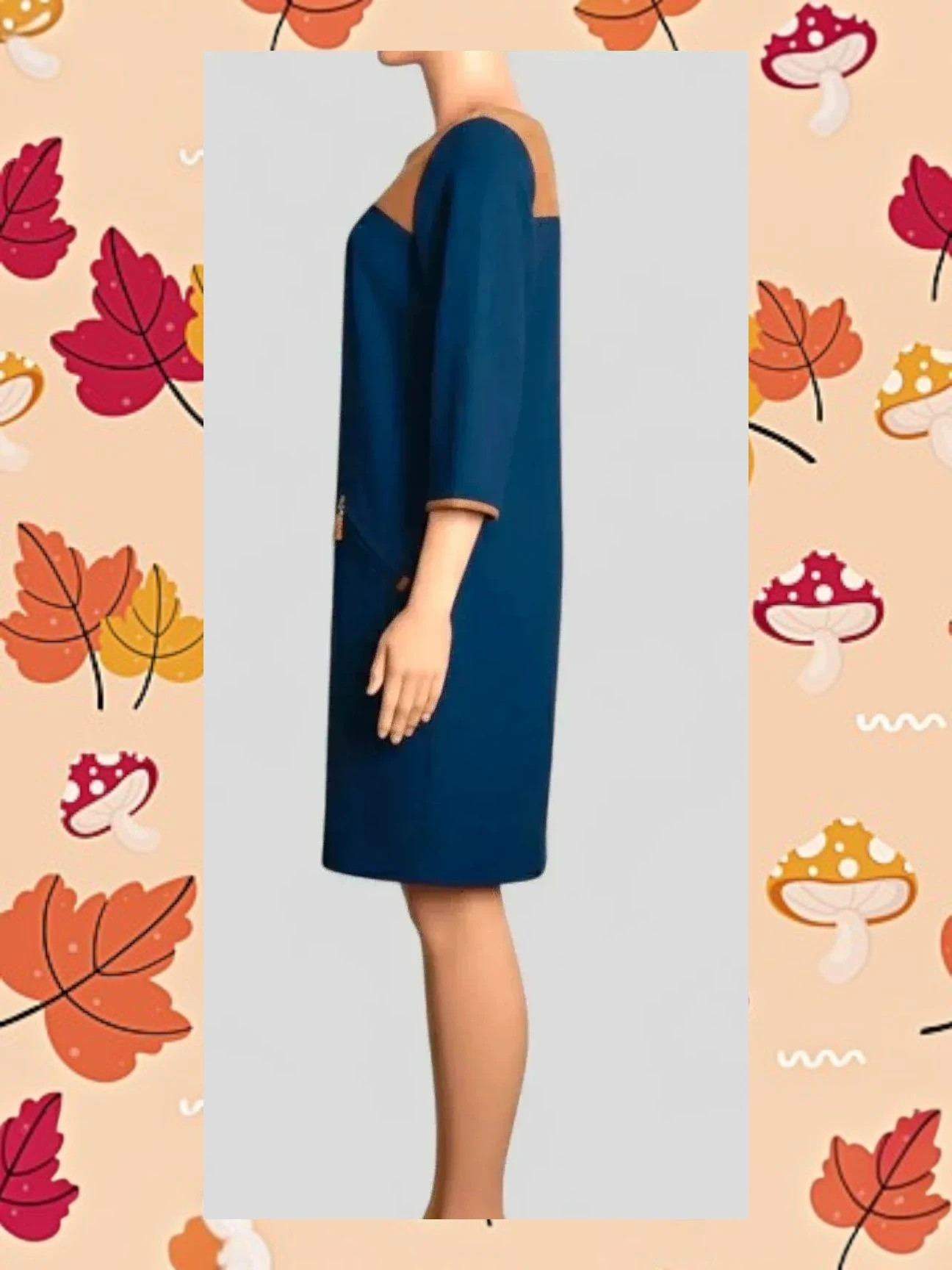 Vestido Lloyd's S Azul Marino & Camel Retro A-Line – Lloyd's – taille S / 36 / 8 3