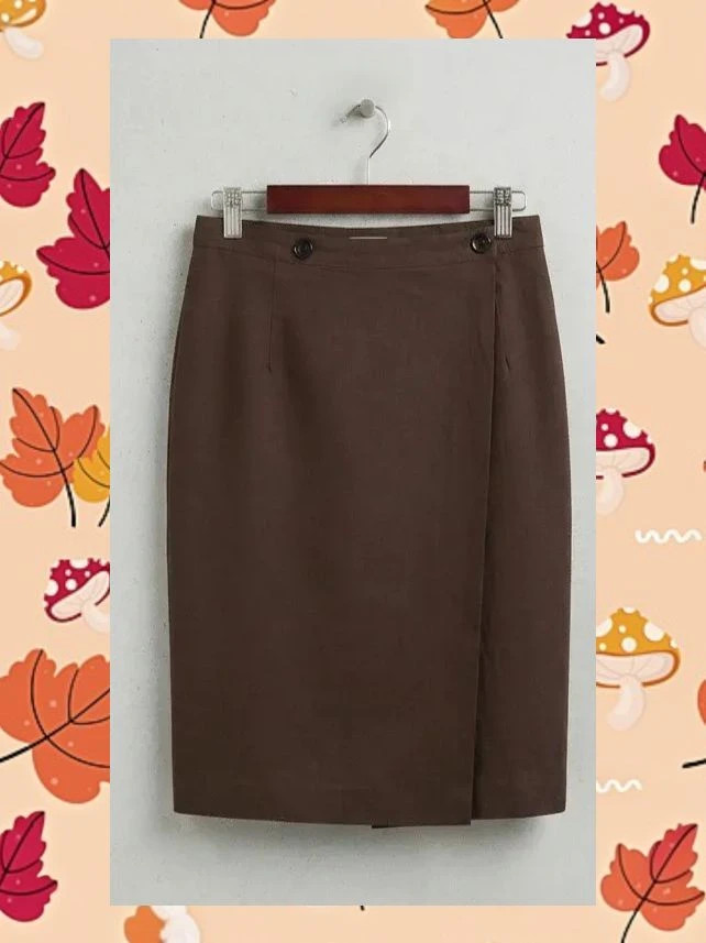 Falda midi cruzada lino Roberto Verino T. 40