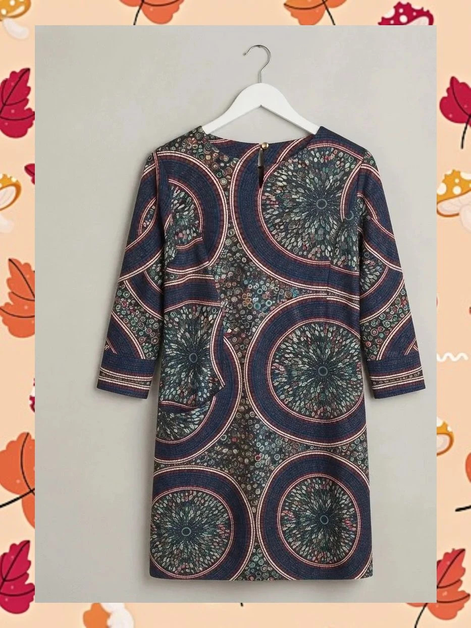 Vestido estampado diseño italiano T. L | Elegancia versátil – taille L / 40 / 12 2