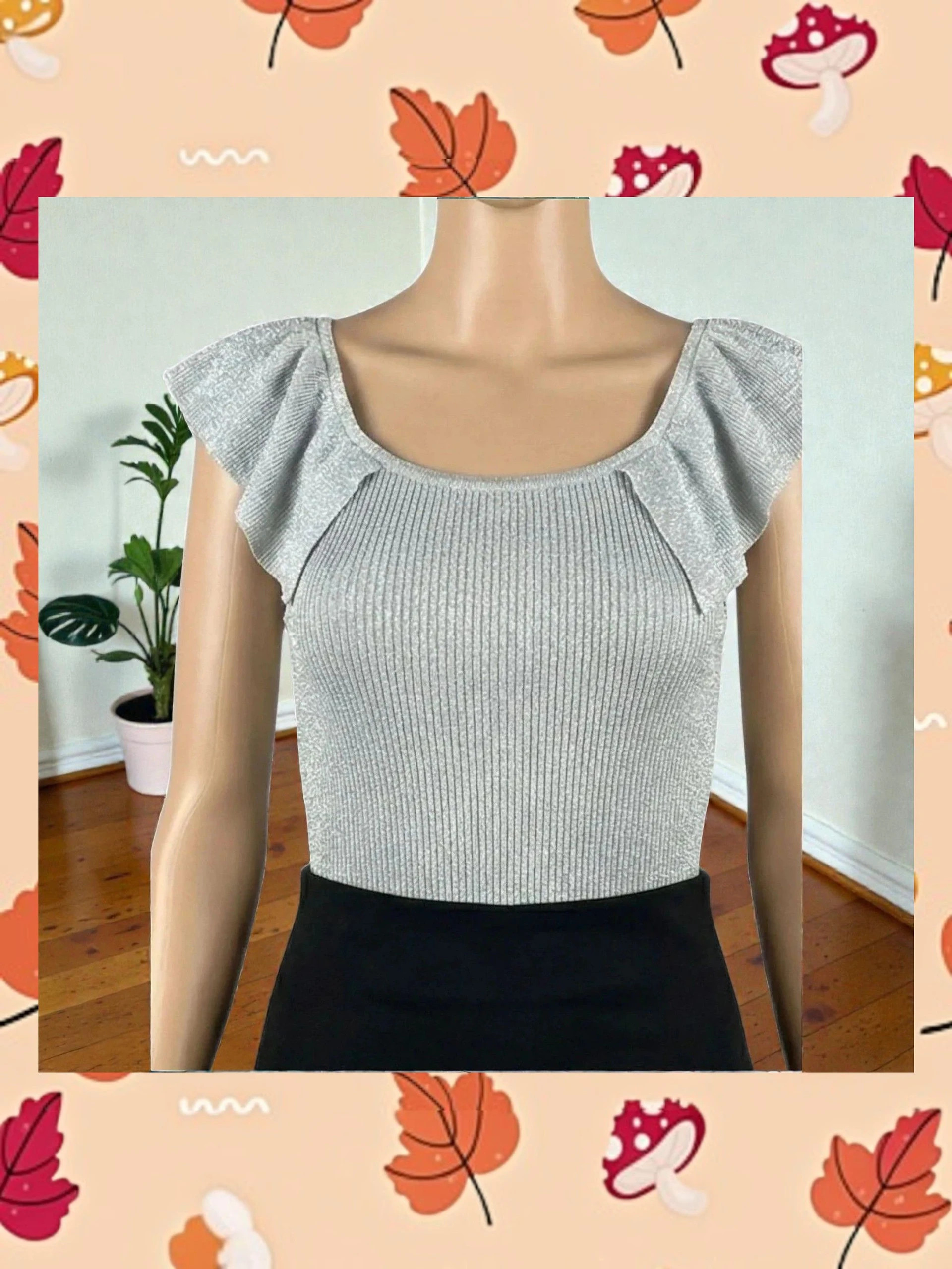 Top Molly Bracken Plateado Brillos Talla L Nuevo – Molly Bracken – taille L / 40 / 12 3