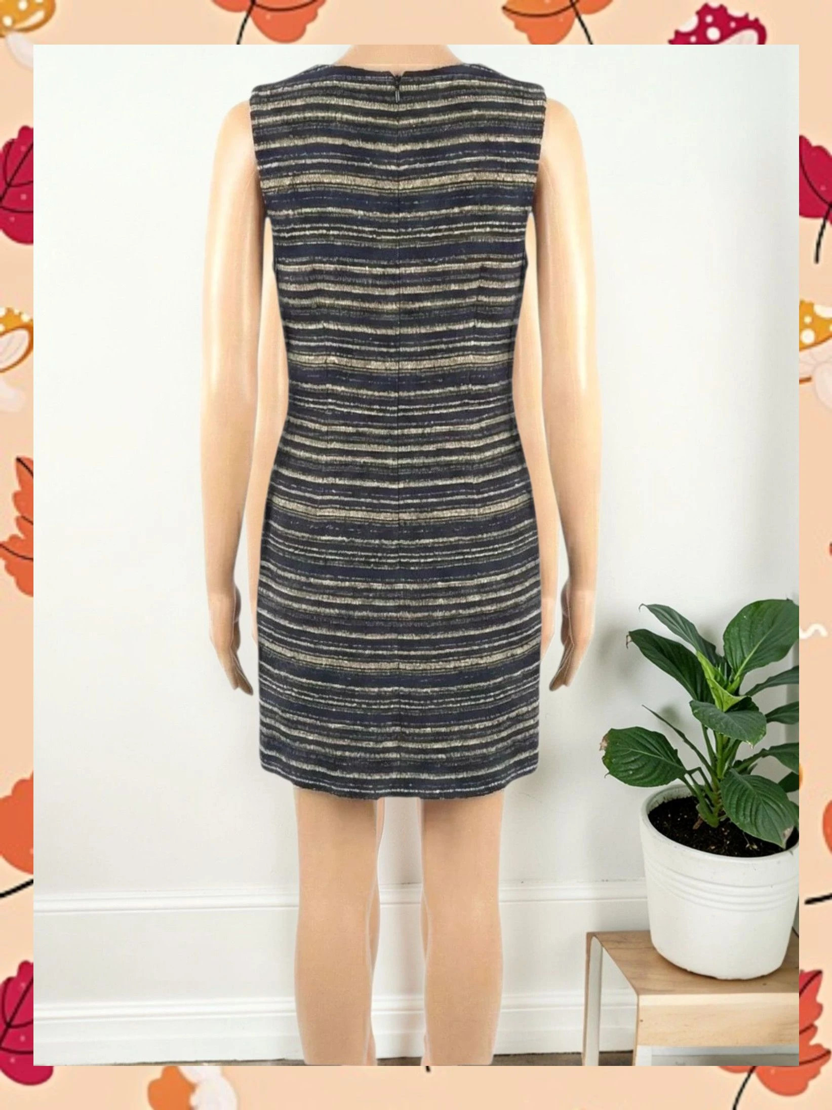 Vestido Springfield Tweed Rayas Volantes Talla 38/M – Springfield – taille M / 38 / 10 2