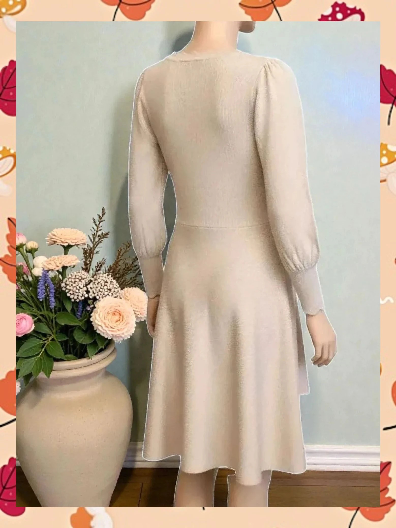 Vestido de punto beige musthave- Talla S - Cuello festoneado – Musthaves – taille S / 36 / 8 2