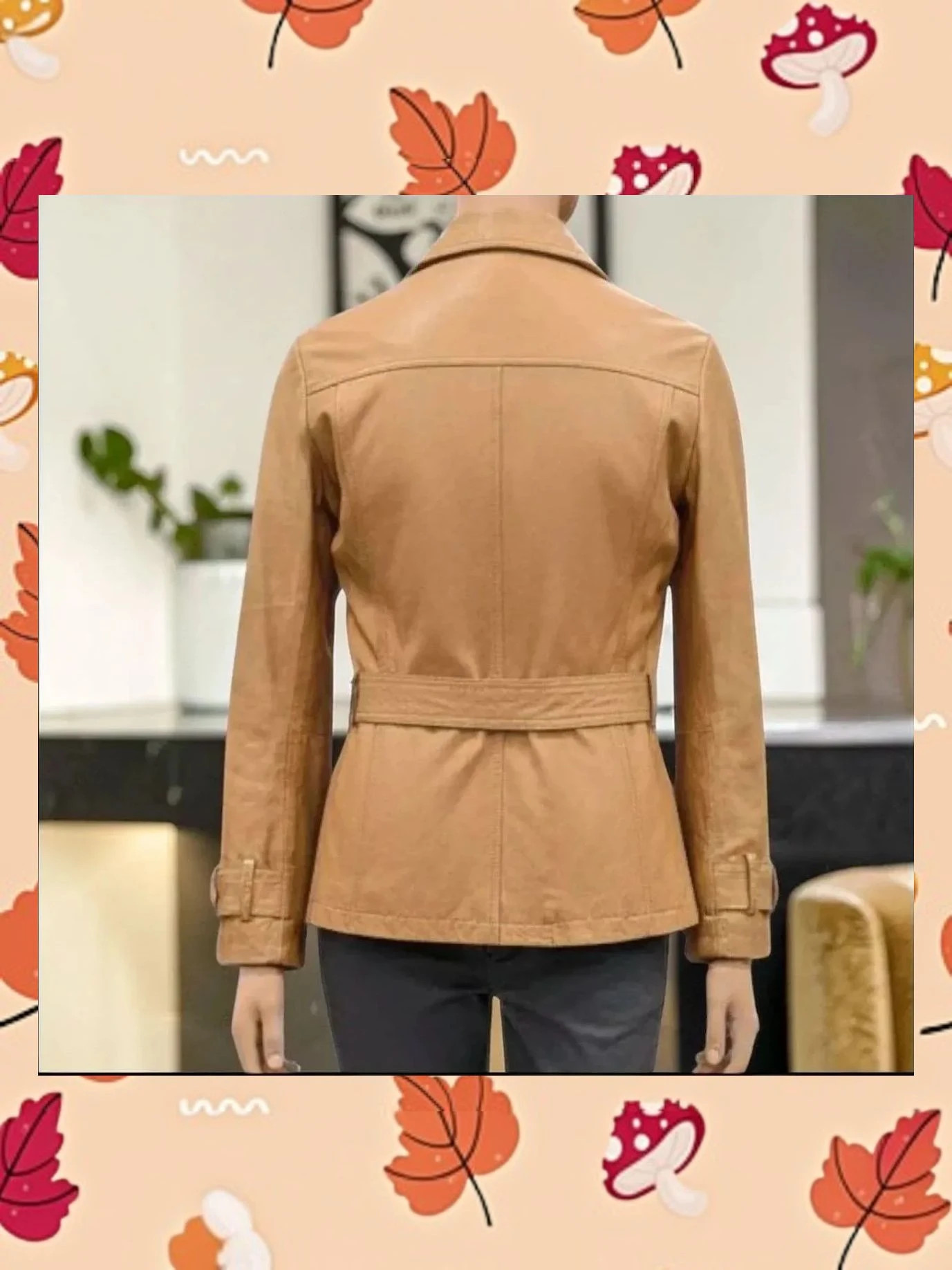 Chaqueta de Piel/Cuero Genuino Color Camel (Talla XS) Elegante BIKBOK – Bik Bok – taille XS / 34 / 6 3