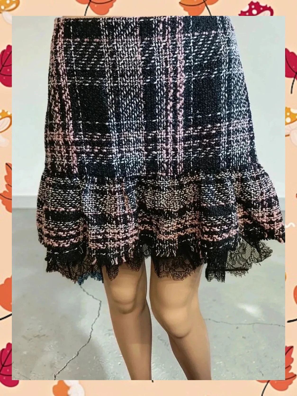 Falda zara basic Mini Volante y Encaje | Talla M