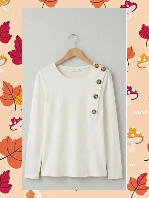 Camiseta Bimba y Lola Blanca con Botones Carey - Talla M
