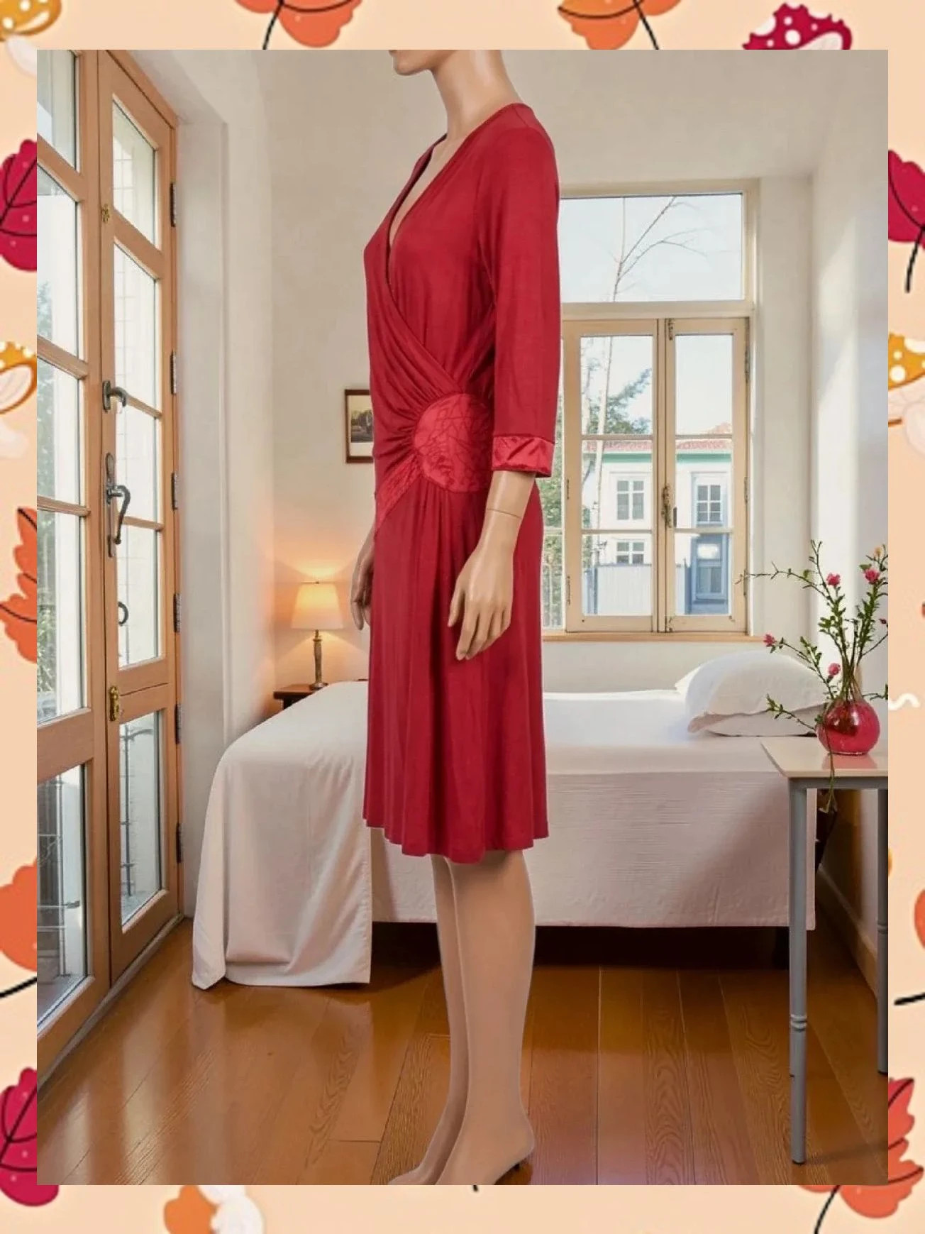 Vestido midi cruzado Jota Mas Ge rojo pasión T. 40 - Excelente estado – Jota mas ge – taille L / 40 / 12 3