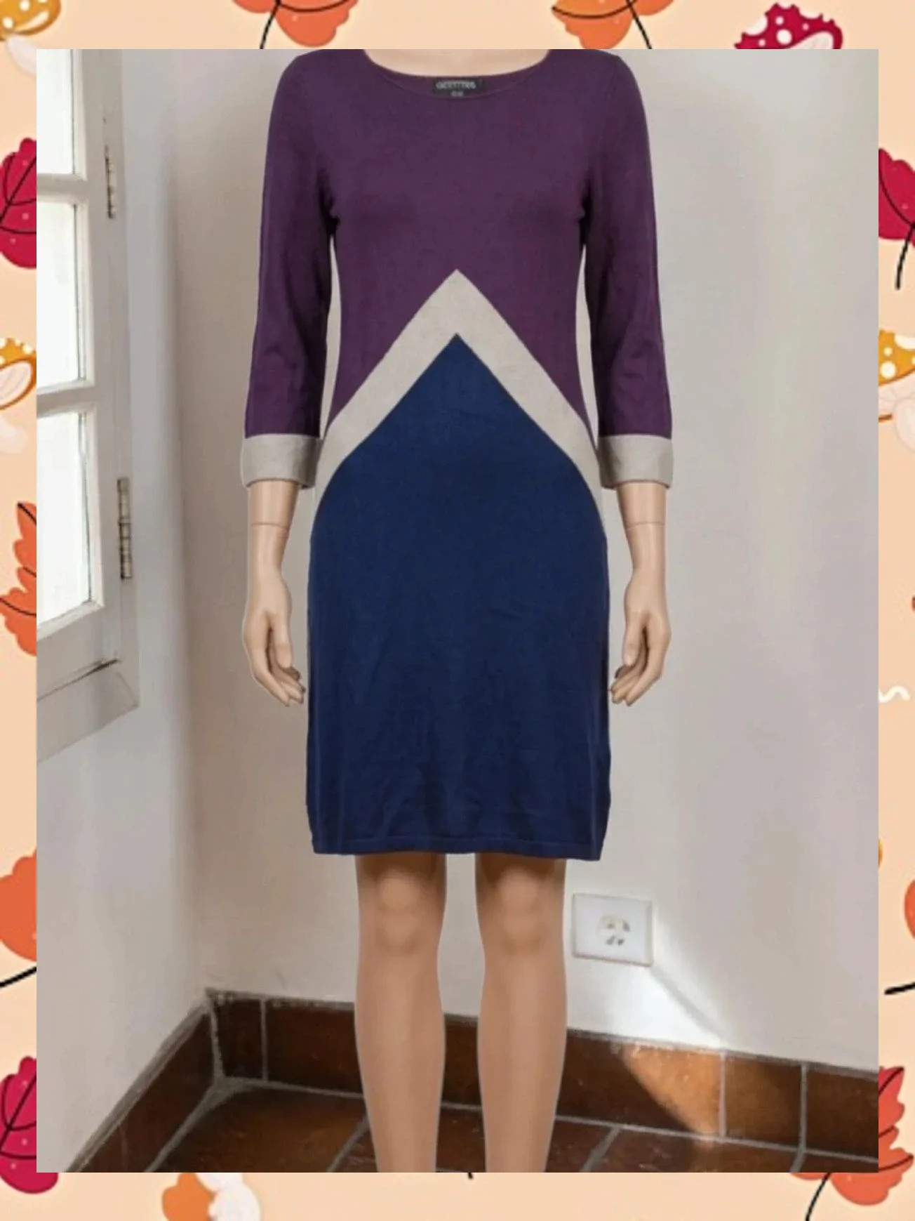💜 Vestido Cortefiel Tricolor Punto Viscosa Talla L