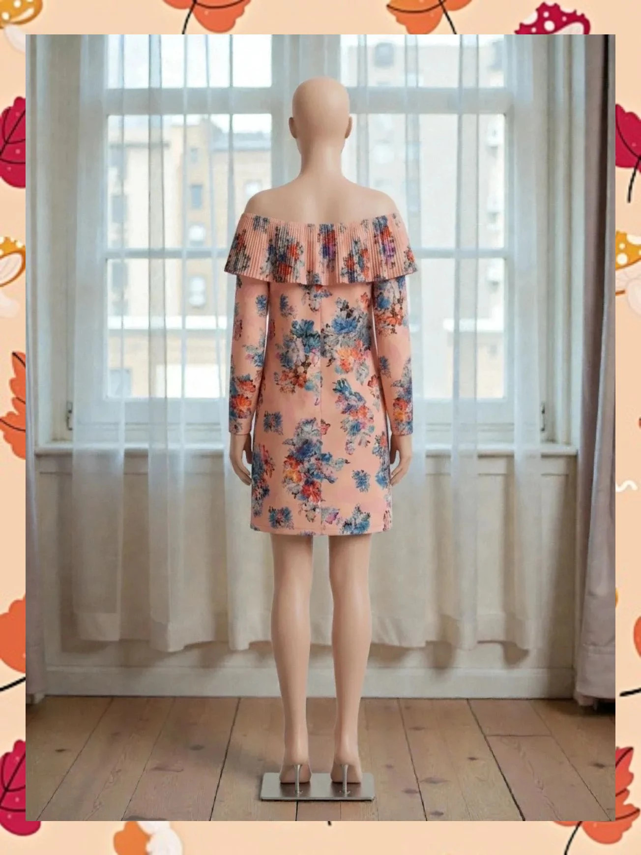Exclusivo Vestido Uterqüe Floral Off-the-Shoulder - Talla S/36 – Uterqüe – taille S / 36 / 8 3