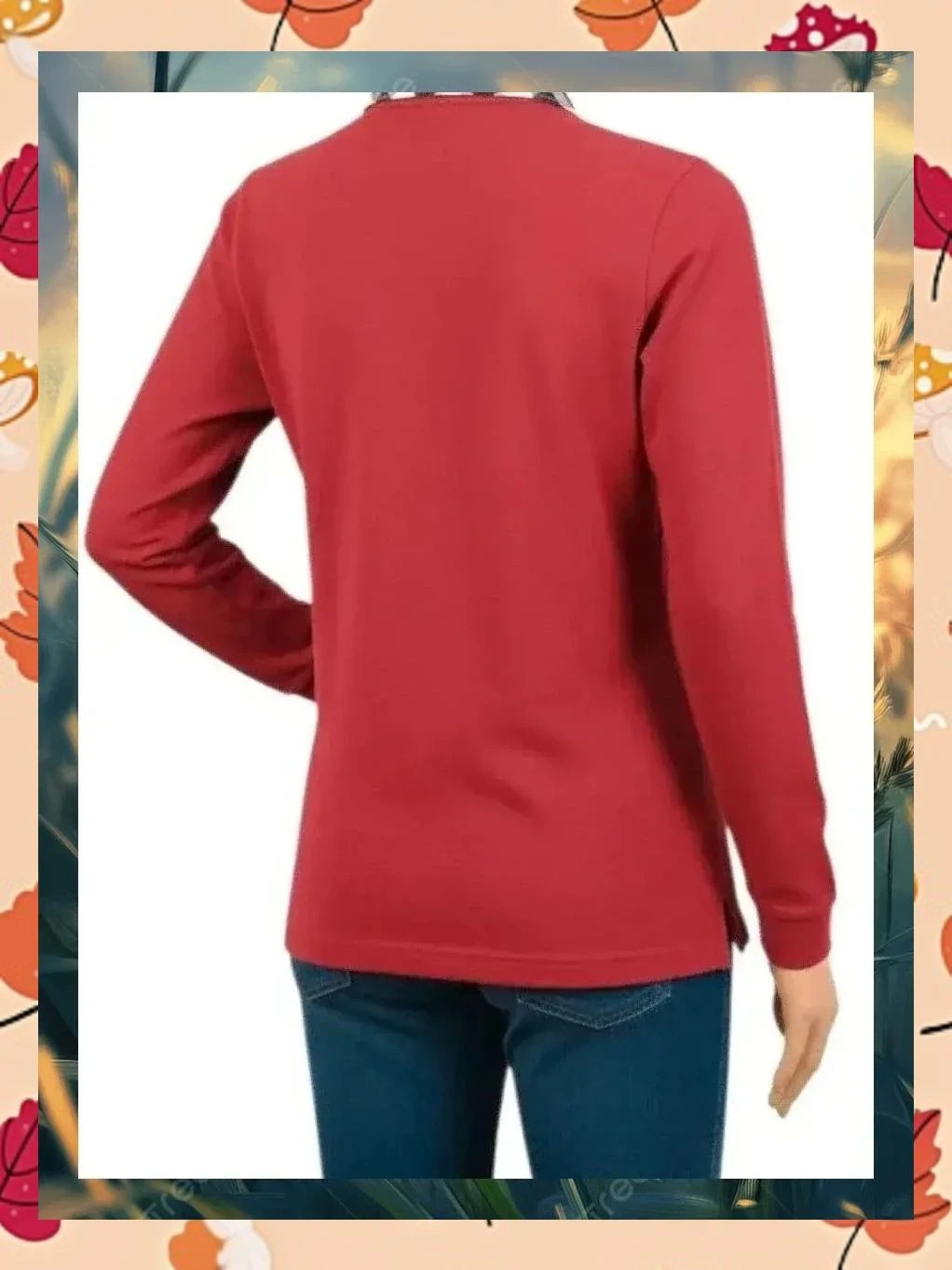 Polo Manga Larga Burberry 🐎 Rojo Vino Talla 48 (Logo Bordado) – Burberry – taille 4XL / 48 / 20 2