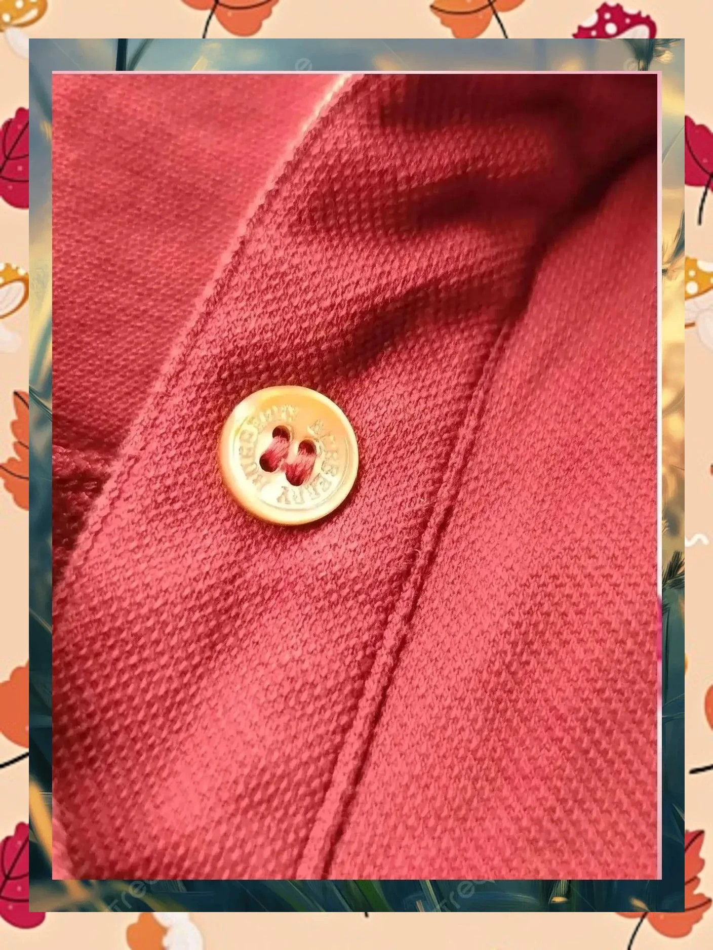 Polo Manga Larga Burberry 🐎 Rojo Vino Talla 48 (Logo Bordado) – Burberry – taille 4XL / 48 / 20 4