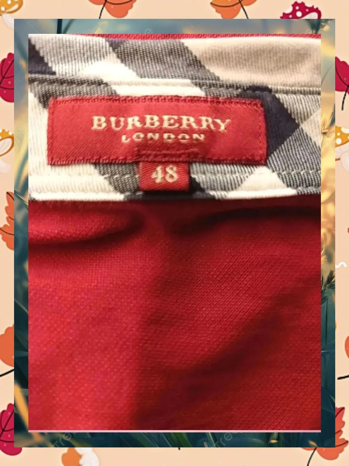 Polo Manga Larga Burberry 🐎 Rojo Vino Talla 48 (Logo Bordado) – Burberry – taille 4XL / 48 / 20 5