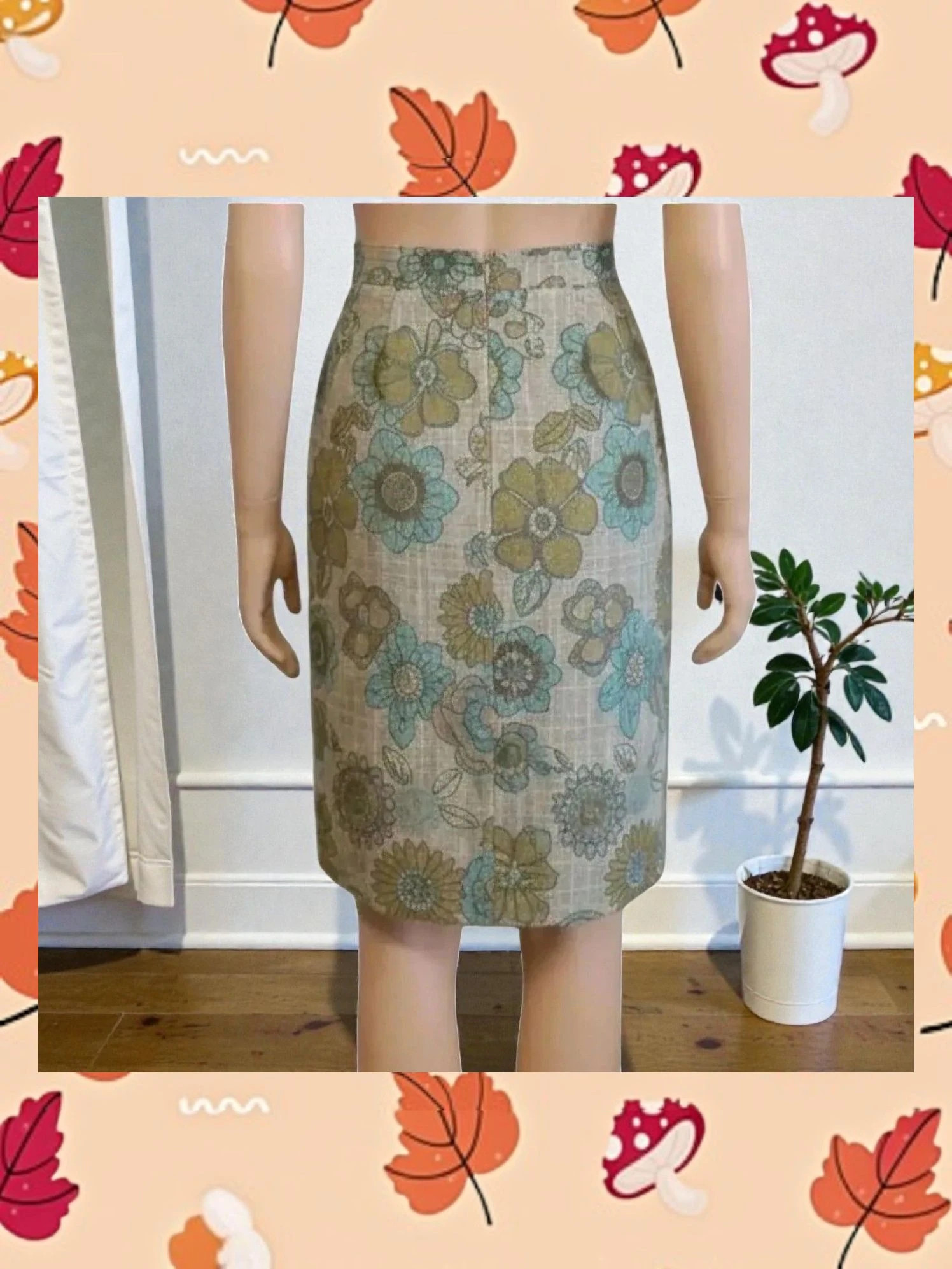 Falda Midi Floral Retro 🌼 Talla 44 | Hecha a Medida – taille XXL / 44 / 16 3