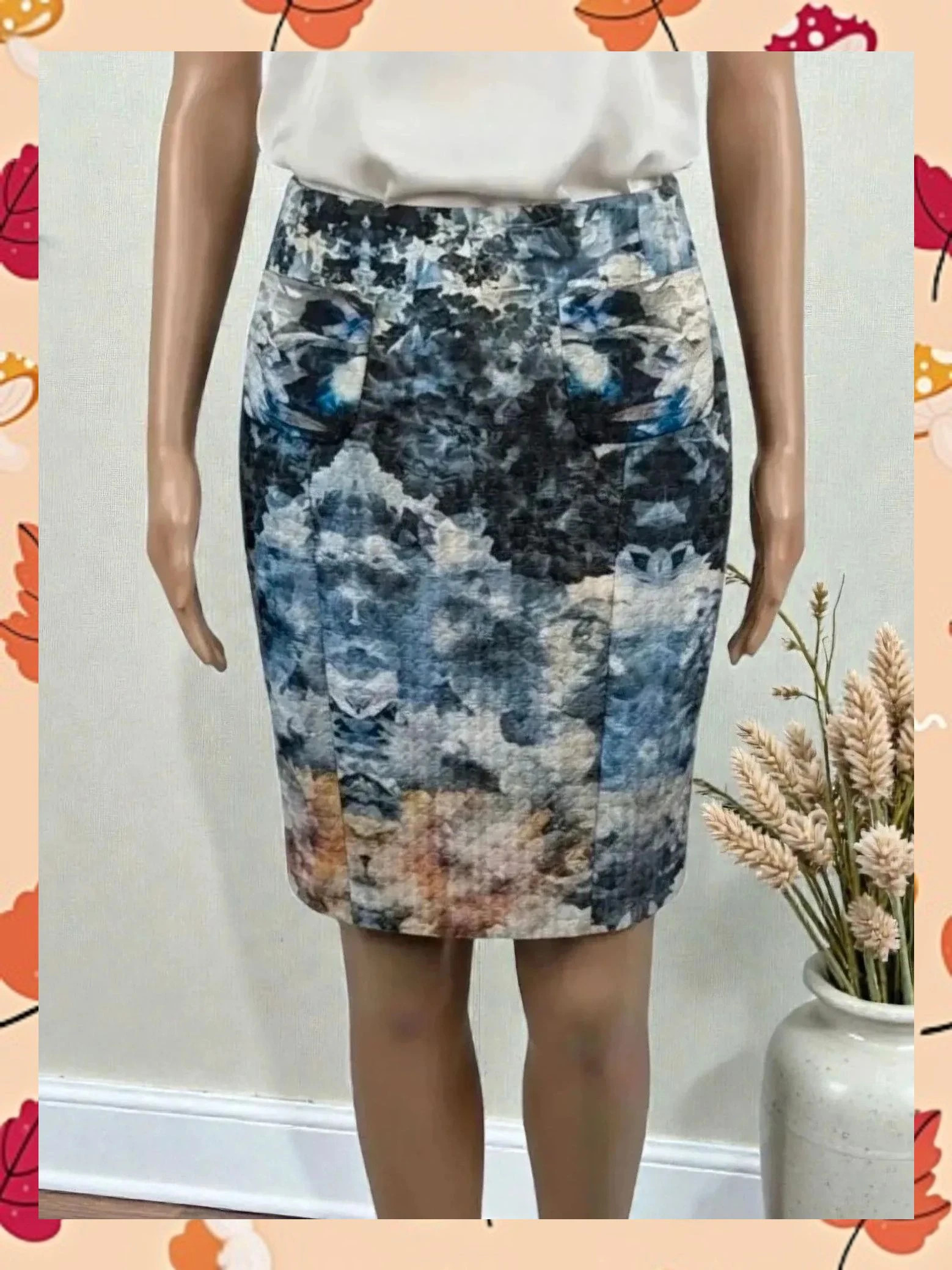 Falda Adolfo Domínguez Estampada Jacquard Talla 42 Nueva