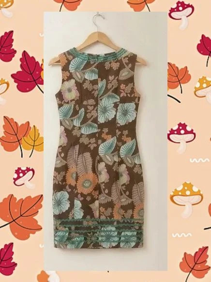 Vestido midi floral 100% Algodón Junco y Arena - Talla 40