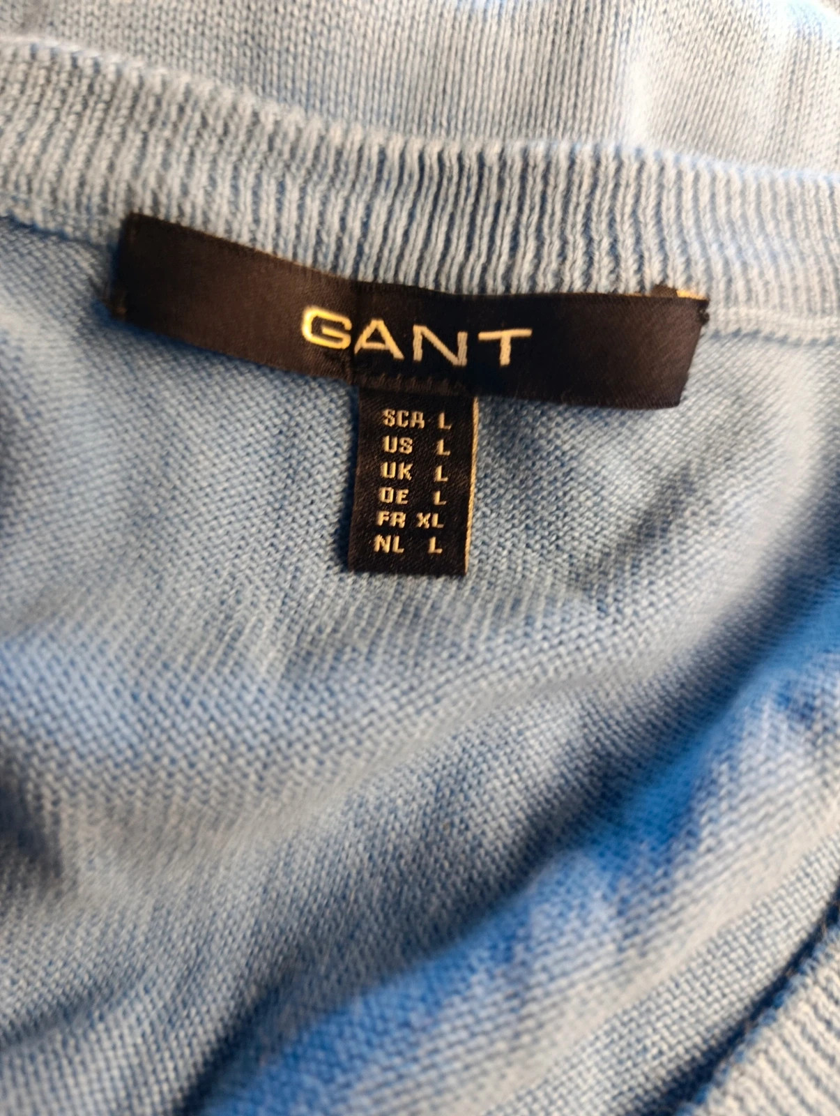 Jersey GANT 100% Algodón - Azul Celeste - Talla L – GANT – taille L / 40 / 12 3