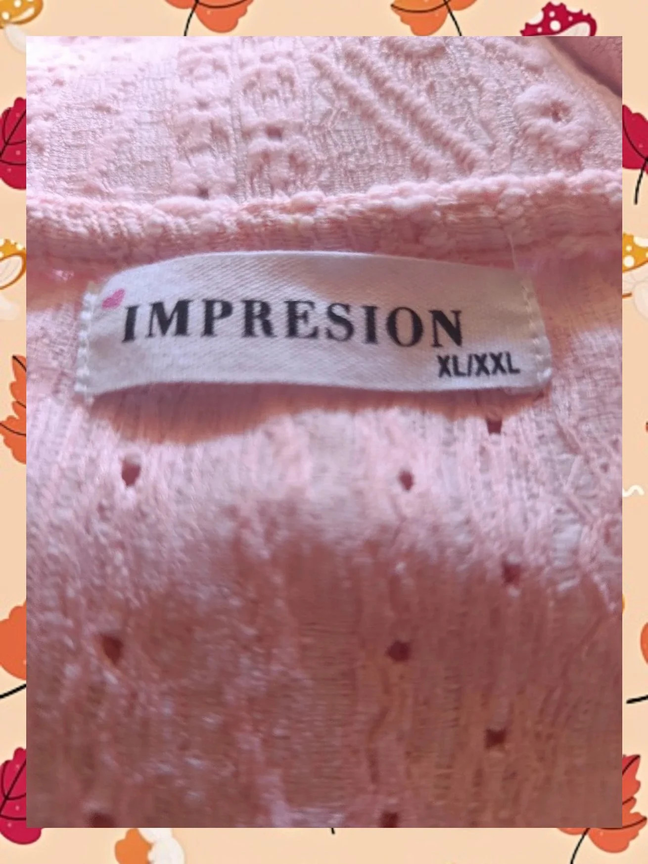 Camiseta rosa pastel calados y textura XL/XXL – Impresion – taille XL / 42 / 14 3