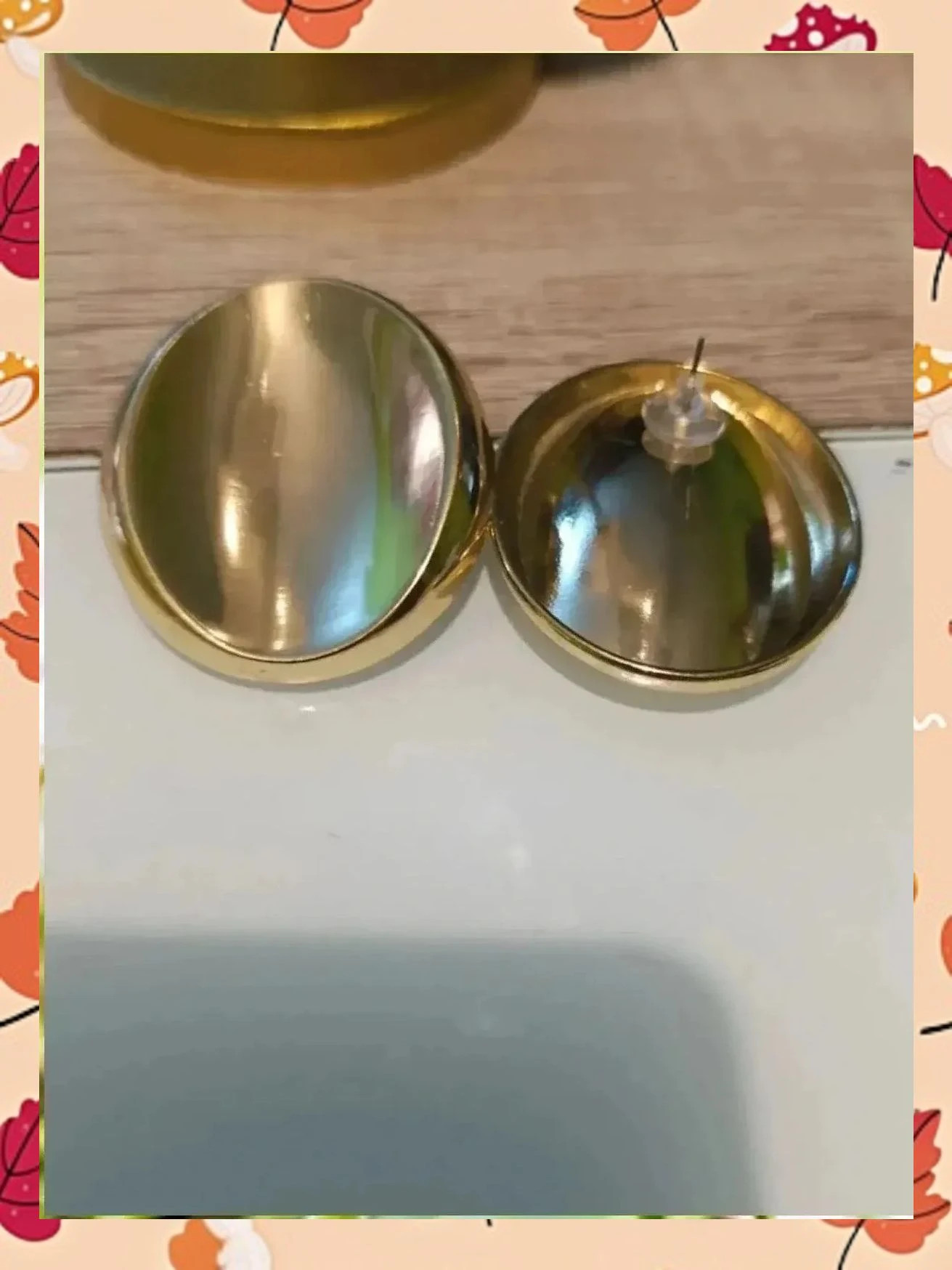 Pendientes Maxi Botón Dorados 4