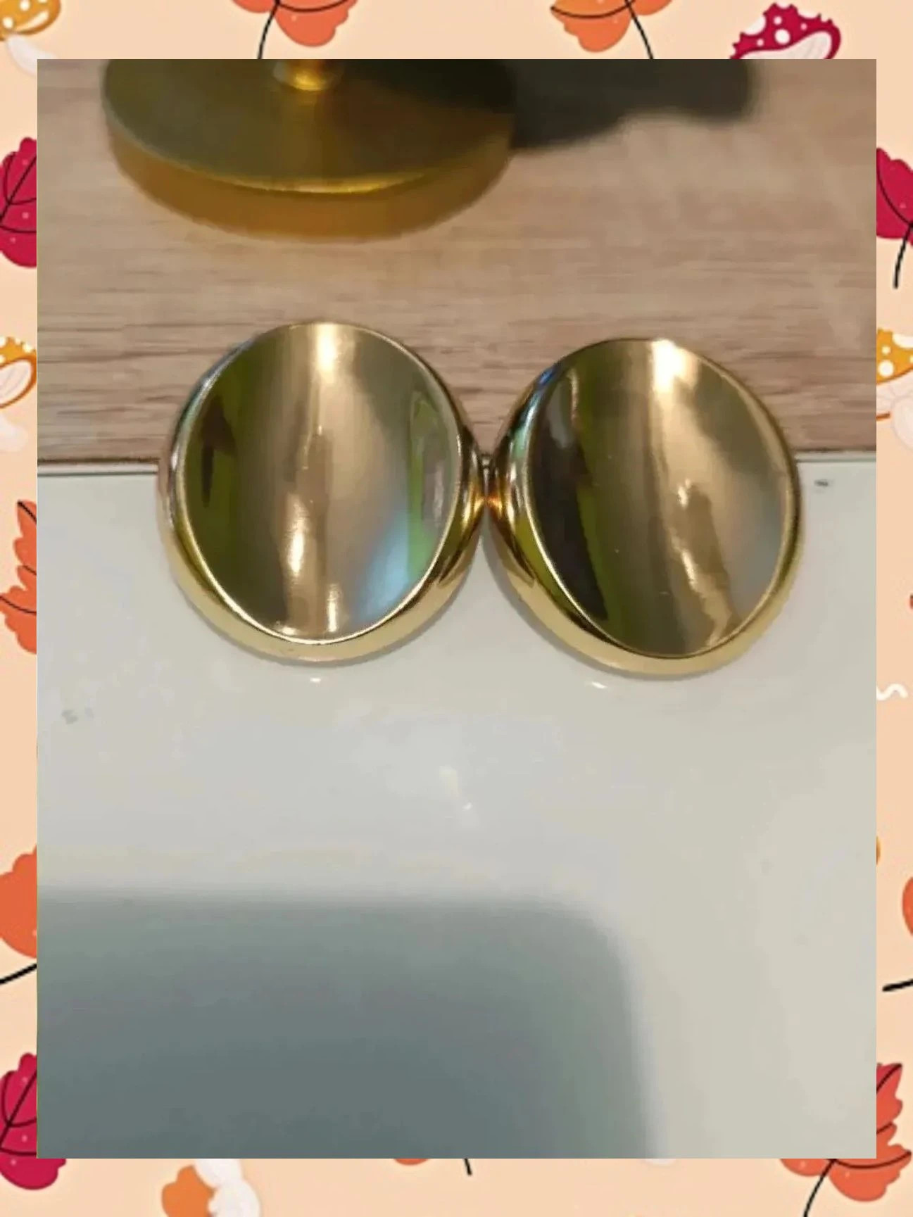Pendientes Maxi Botón Dorados 2