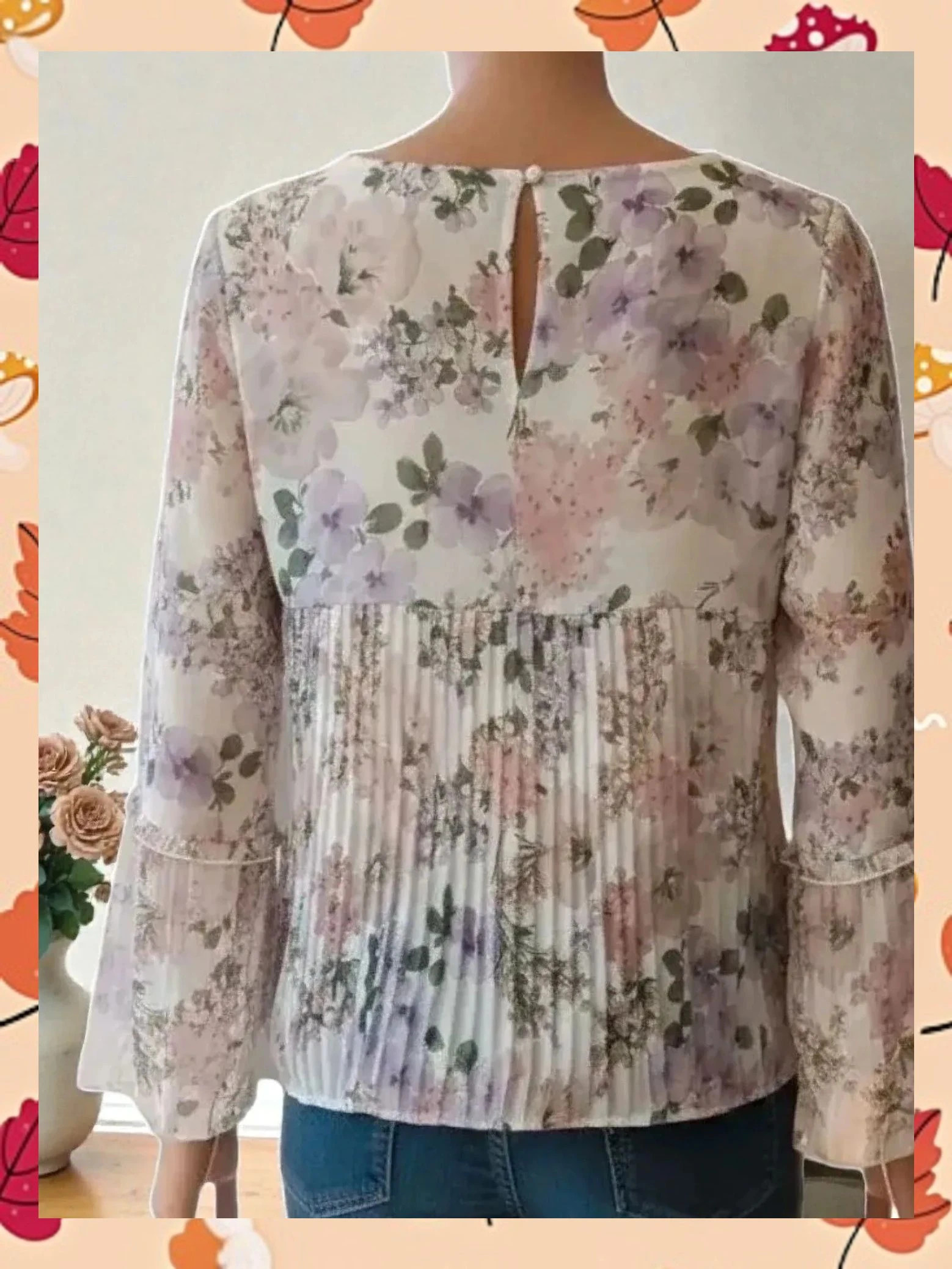 Blusa Massimo Dutti Floral 🌸 Manga Plisada y Espalda Especial – Massimo Dutti – taille M / 38 / 10 2