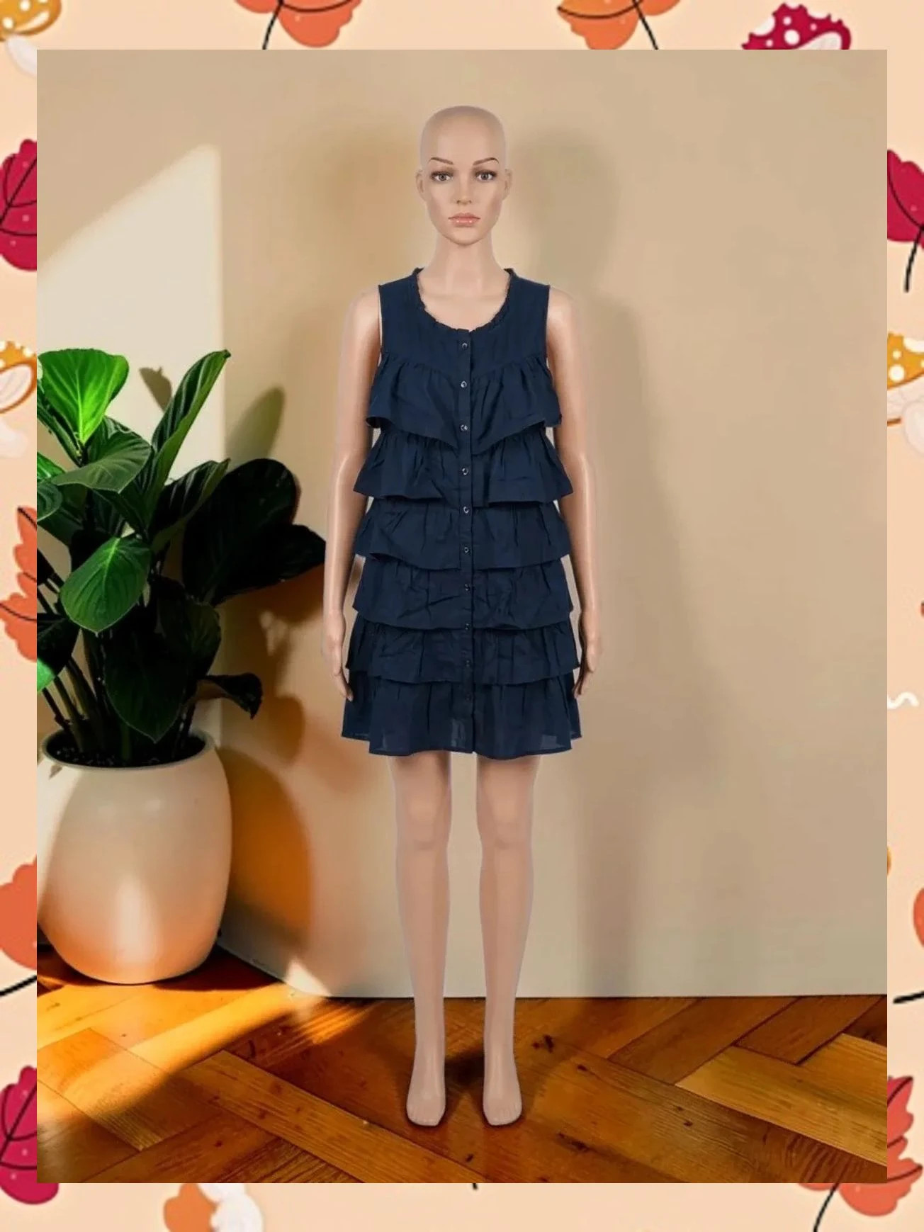 Vestido azul marino con volantes Tantra – Talla M – Tantra – taille M / 38 / 10