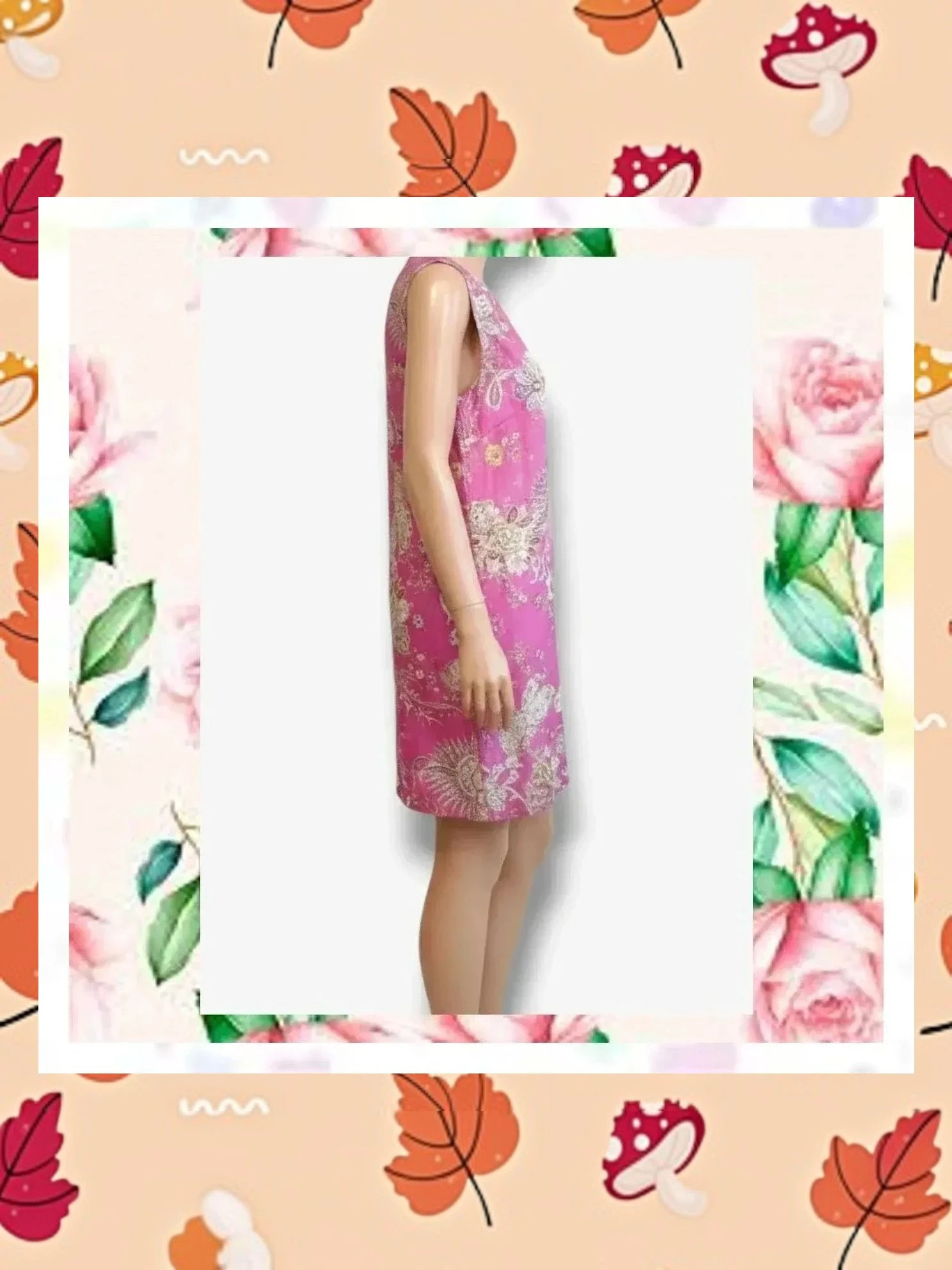 Vestido Brocado Couchel Talla XL (50/52) - Elegancia Floral – Couchel – taille 5XL / 50 / 22 2