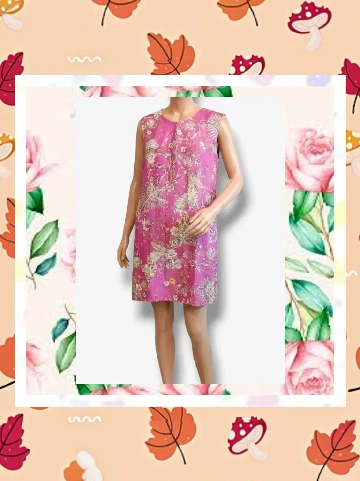 Vestido Brocado Couchel Talla XL (50/52) - Elegancia Floral
