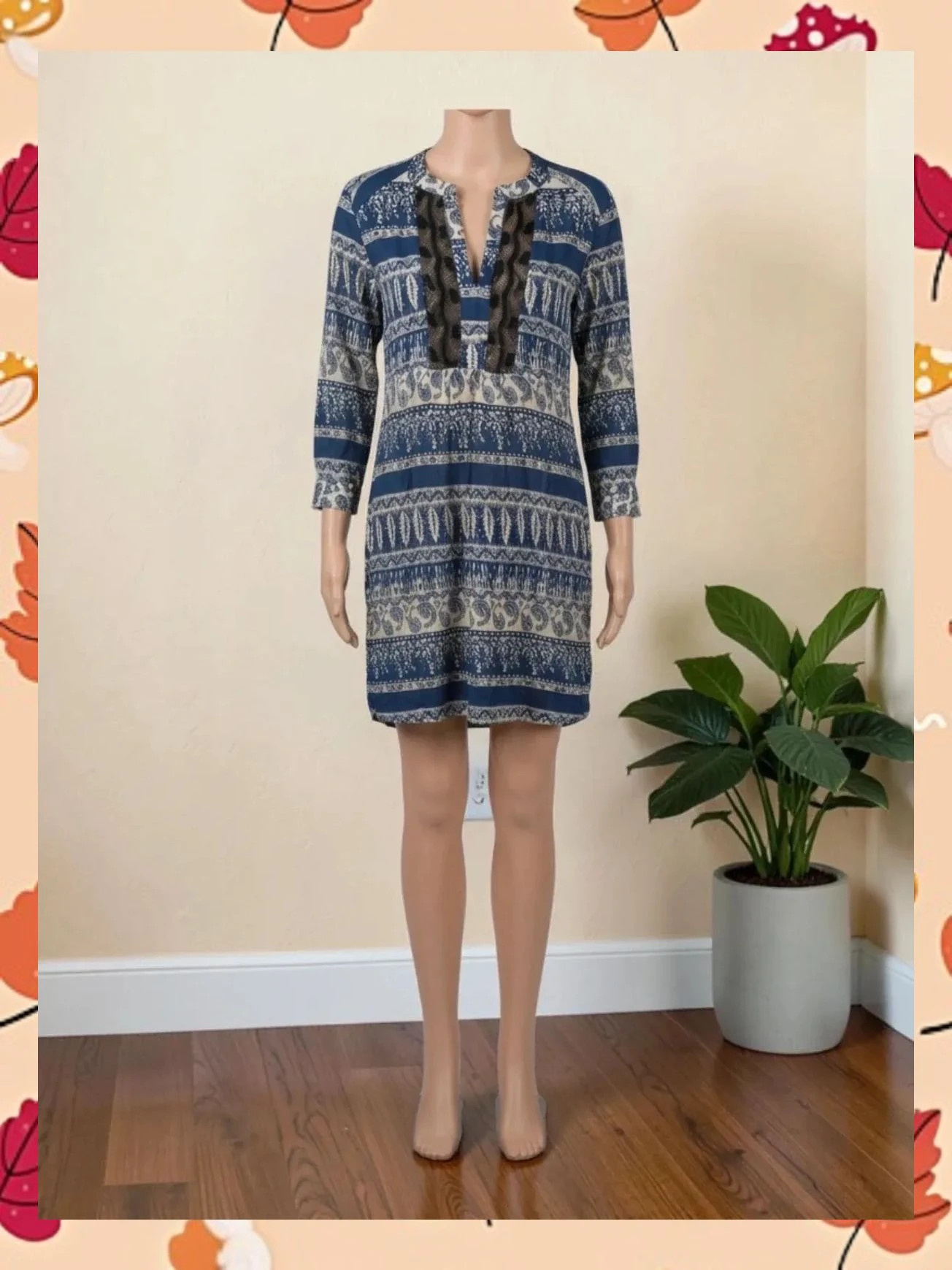 Vestido túnica estampado Boteli - Estilo Boho