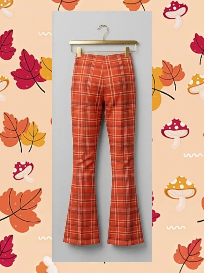 Pantalón campana tartán rojo y negro Talla M – taille M / 38 / 10 2
