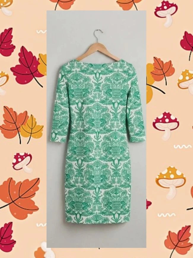 Elegante vestido estampado verde y blanco Antea – Antea – taille M / 38 / 10 2