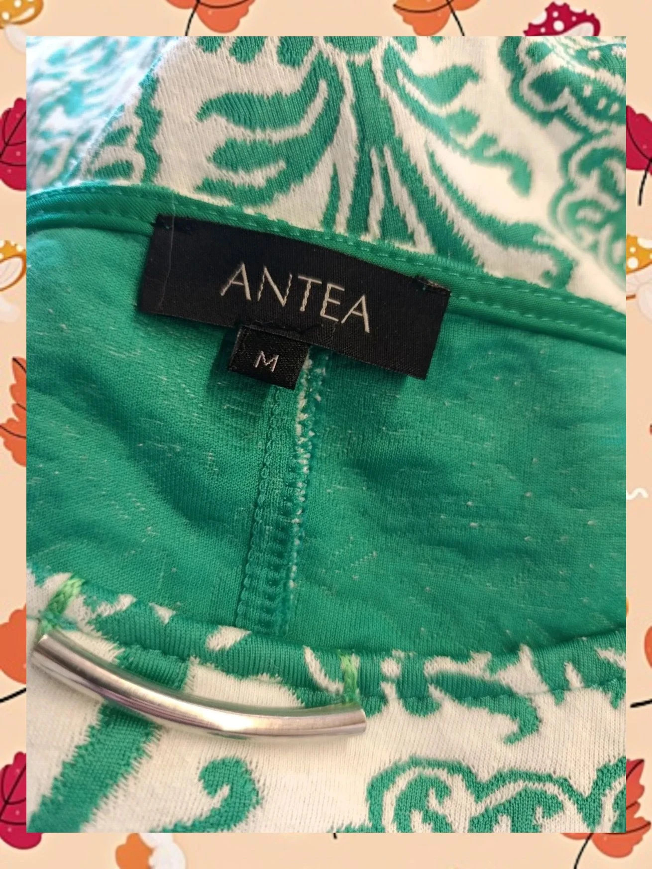 Elegante vestido estampado verde y blanco Antea – Antea – taille M / 38 / 10 3