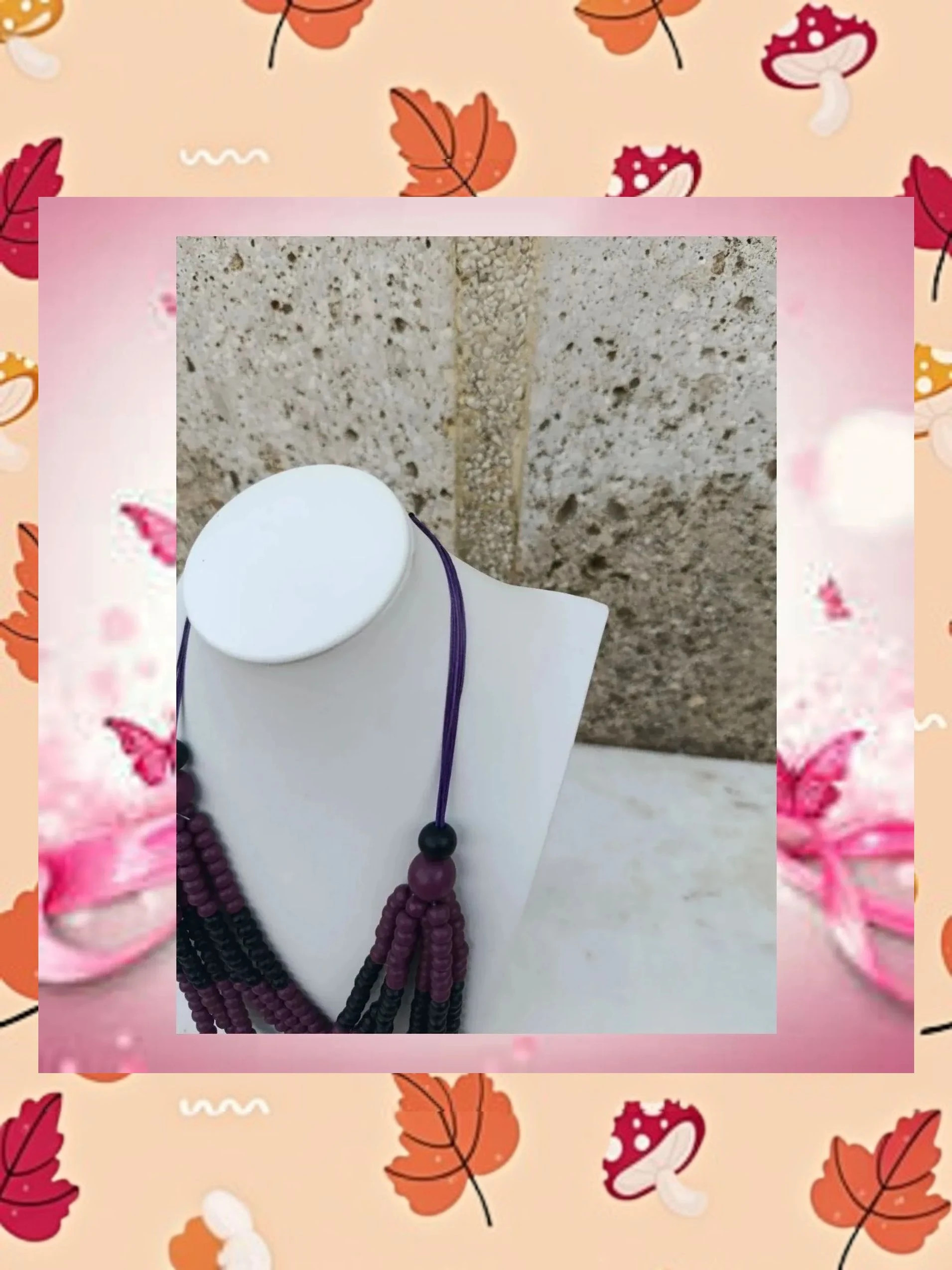 Maxi Collar Boho de Madera 💜🖤 Nuevo a Estrenar – No Label 4