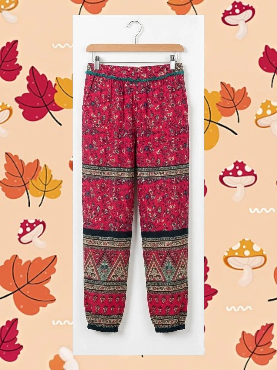 Pantalón Boho-Chic Flamenco - Talla M - Estampado Étnico Premium – Flamenco – taille M / 38 / 10 2